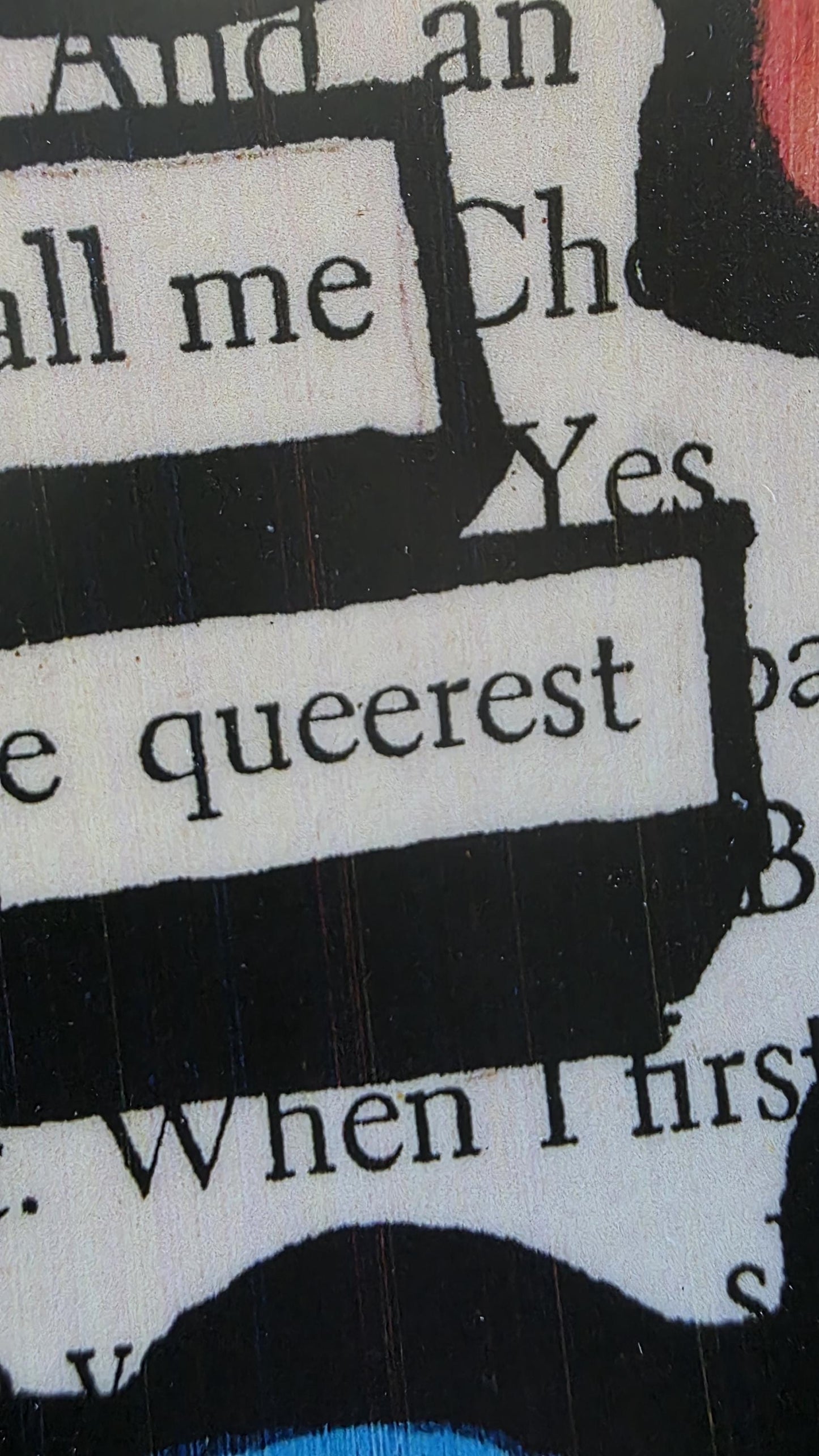 Call Me The Queerest Rainbow Blackout Poetry Design, 3 Inch Waterproof Sticker for Journals and Bottles