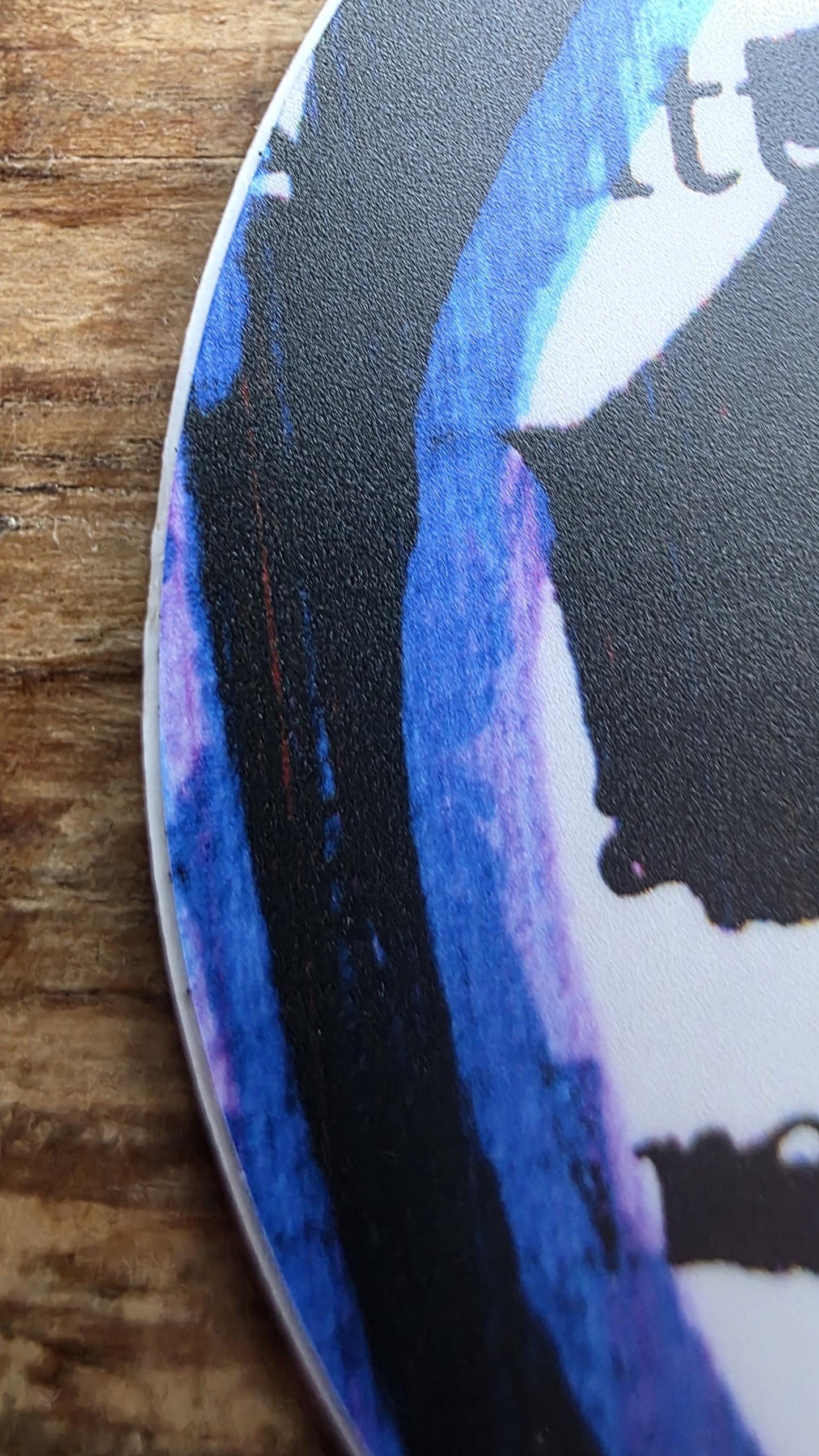 Descending on Midnight Sticker, 3" Round, Waterproof Vinyl Decal, Blackout Poetry, Dark Academia, Library Sticker, Book Lover Gift