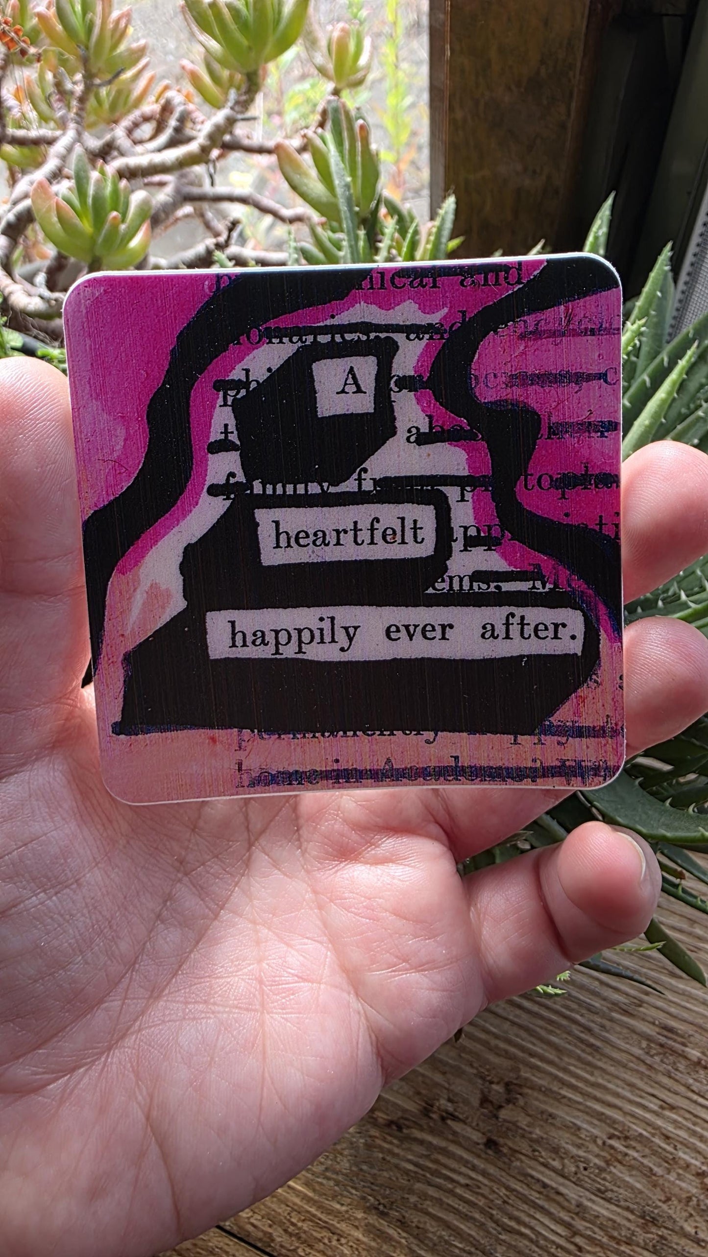 A Heartfelt Happily Ever After Vinyl Sticker - Romantic Book Art for Laptop, Water Bottle, & Car | Valentine's Day Gift | Wedding Stationary