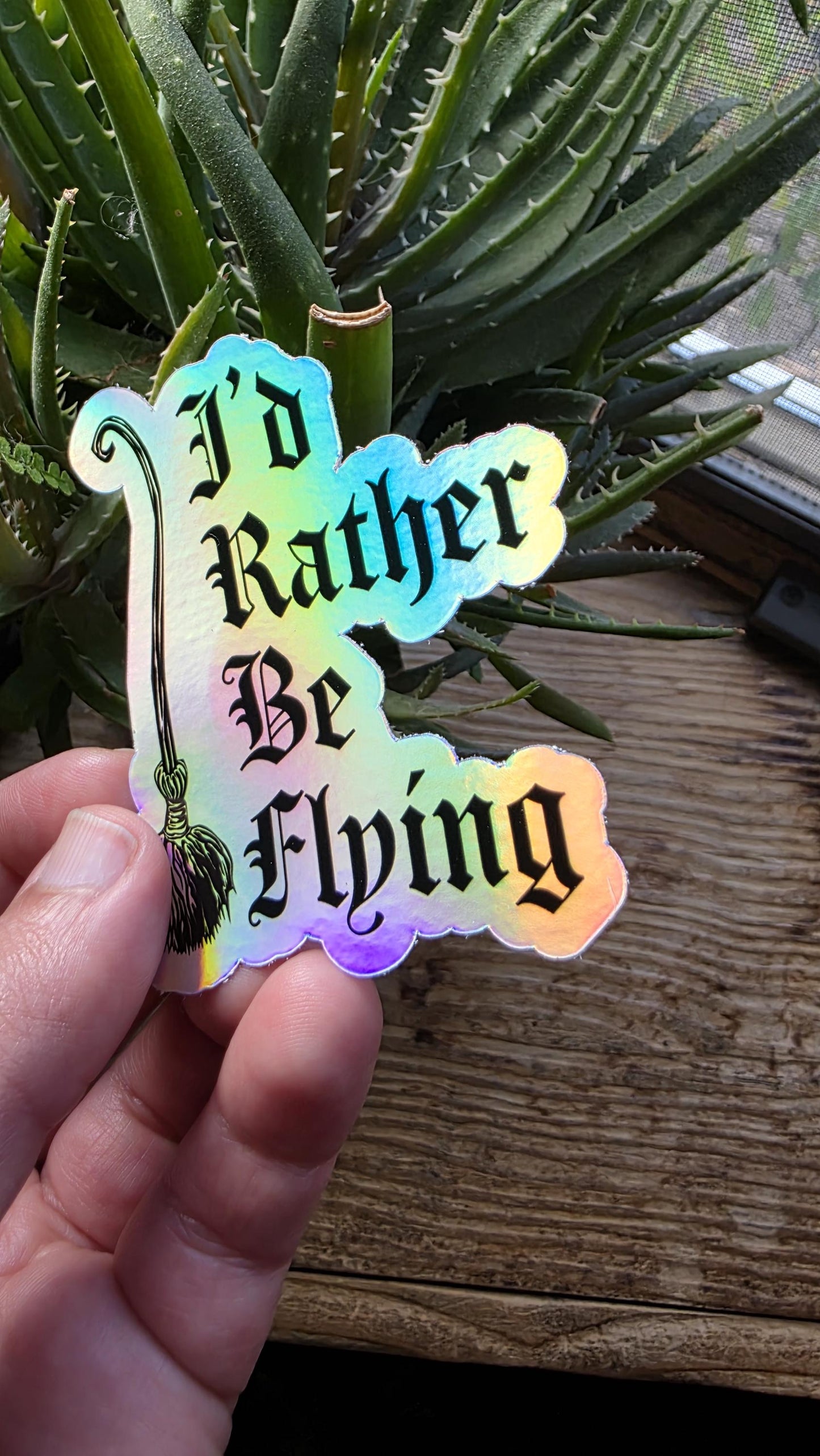 I'd Rather Be Flying Holographic Sticker