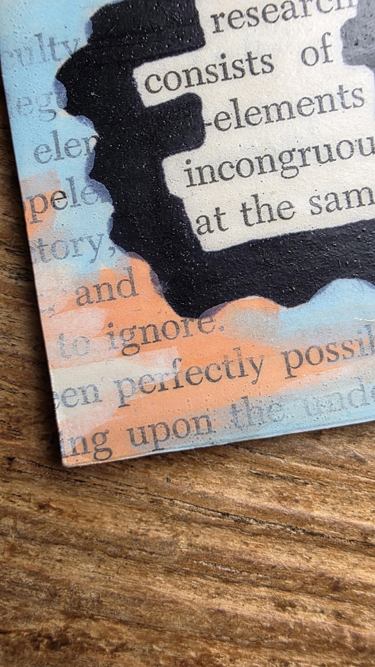 Research consists of elements.... | Literary Magnets, Blackout Poetry, Orange and Blue Design