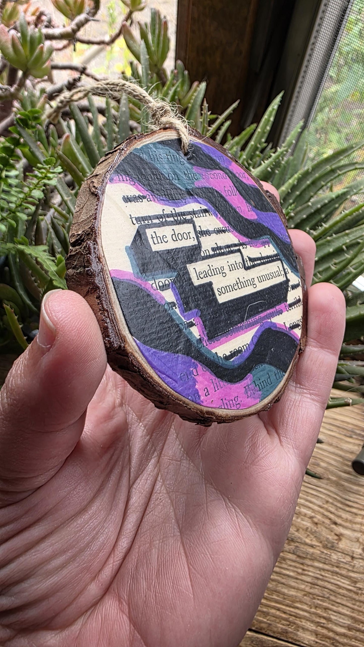 The Door Leading to Something Unusual | Literary Art Ornament | Paranormal Gift | Blackout Poetry Ornament | Book Page Décor