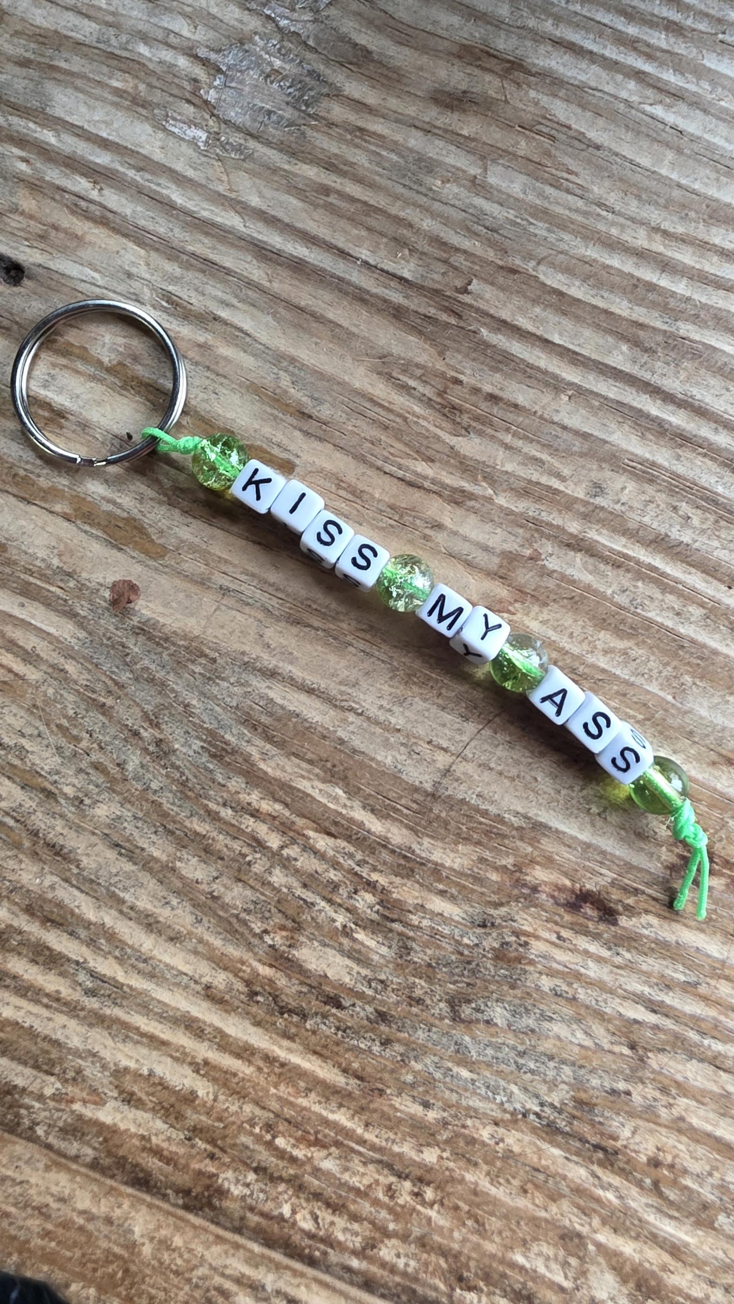 Kiss My Ass Keychain, Funny Beaded Keychain, Snarky Gift, Handmade Adult Humor Keychain, Sarcastic Accessory, Rude Gift for Friends