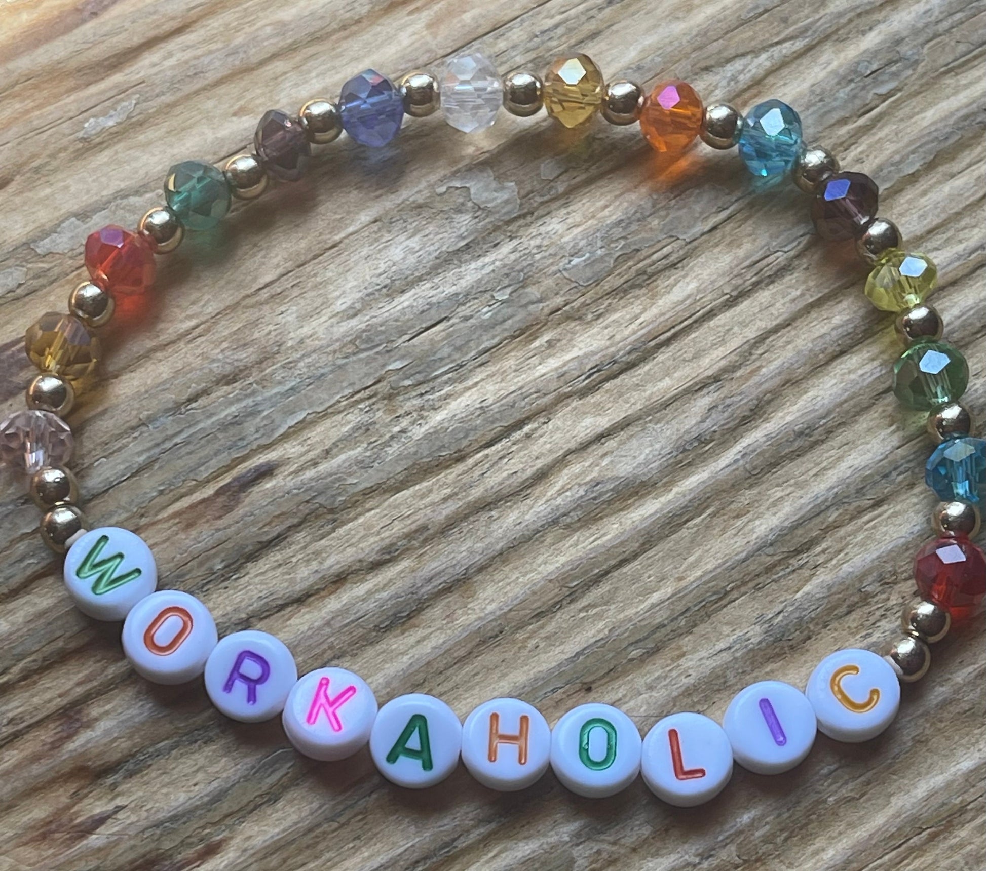 WORKAHOLIC Beaded Bracelet, gift for her, gift for bestie, gift for mom, birthday gifts, entrepreneurial gifts, various styles and colors