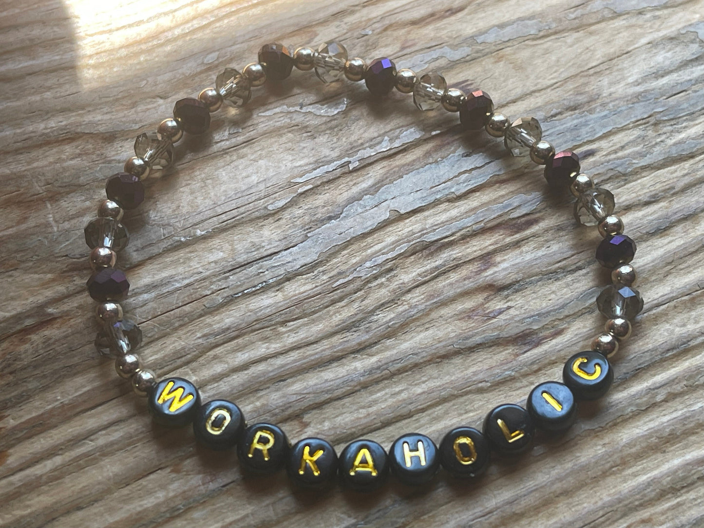 WORKAHOLIC Beaded Bracelet, gift for her, gift for bestie, gift for mom, birthday gifts, entrepreneurial gifts, various styles and colors