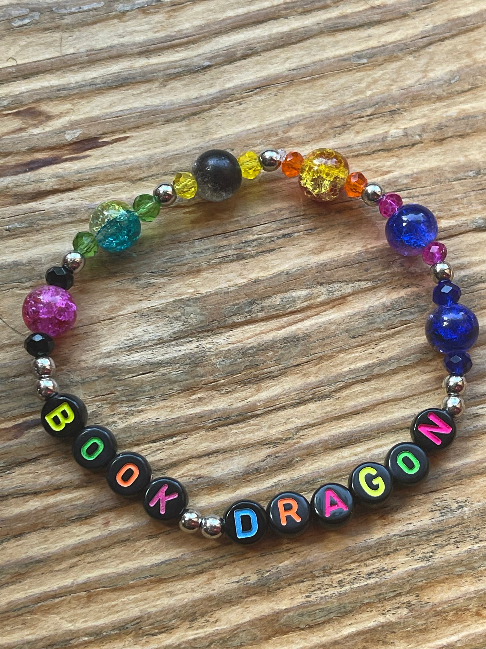 BOOK DRAGON Bracelet | Beaded Bracelet for Bibliophiles, Book Lovers, and Booktokers | Gifts of Readers