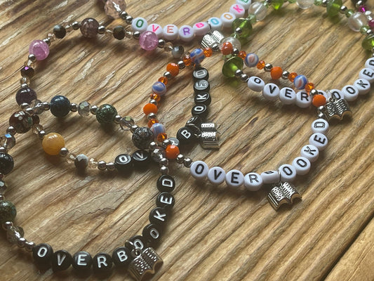 OVERBOOKED Bracelets | Friendship Bracelets for Book Lovers | Booktok Bracelets | Punny Bracelets | Gifts for Book Lovers