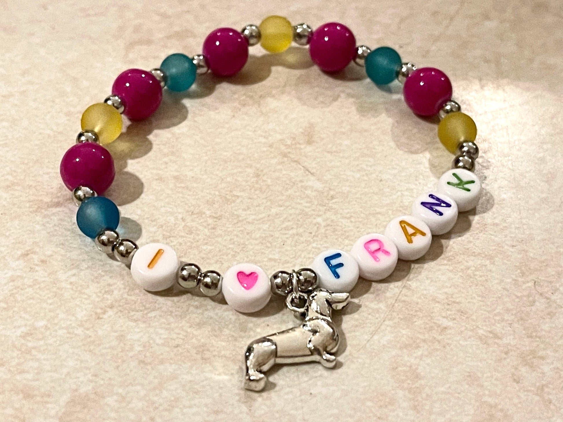 CUSTOM BRACELET for Dachshund Lovers, Completely Customizable Gift for Dachsund Moms, Made to Order Bracelet with Dog Charm, Dog Mom Gift