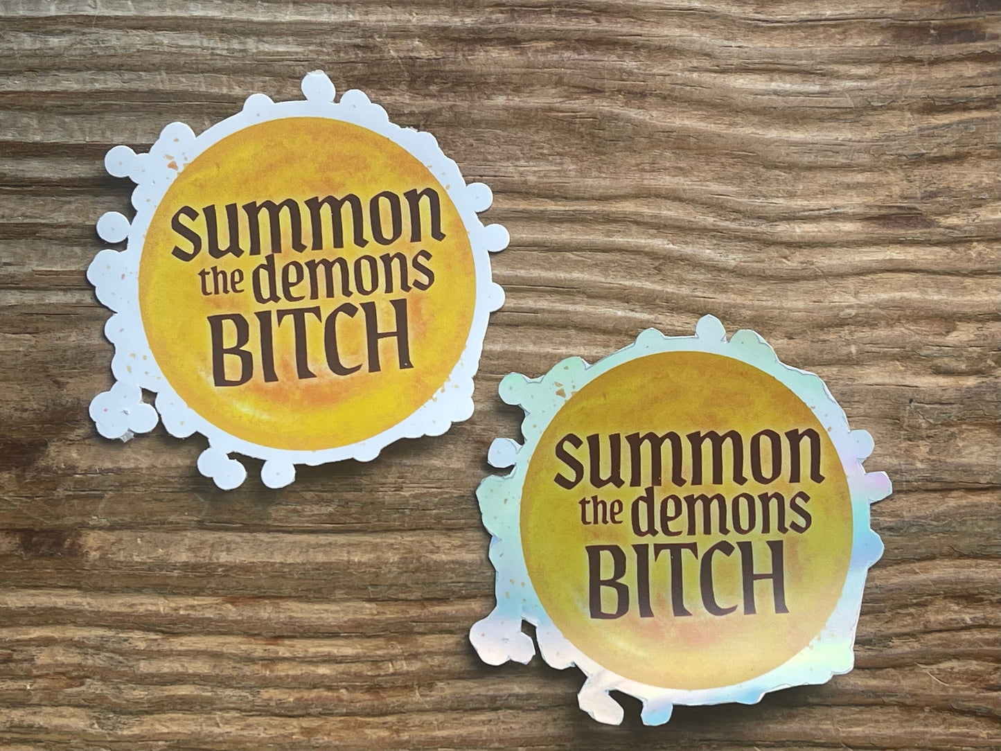 SUMMON THE DEMONS sticker, holographic and matte options, 3 inch vinyl sticker, hand drawn sticker, gifts for witches, gifts for her,