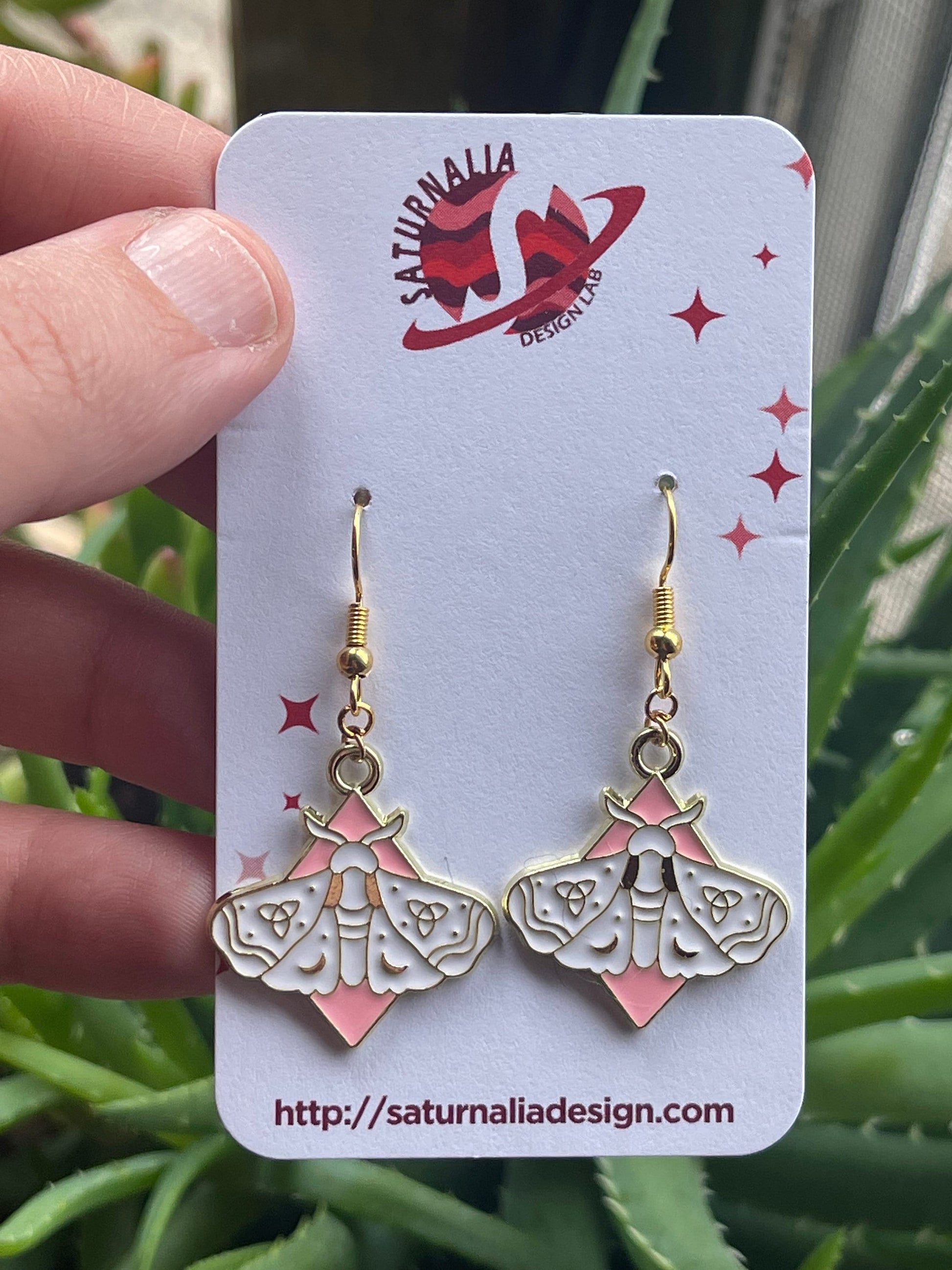 CELESTIAL MOTH Earrings, Moth Earrings with Stars and Moons, Gifts for Her, Gifts for Grad, Gifts for Bestie, Birthday Gifts, Christmas Gift