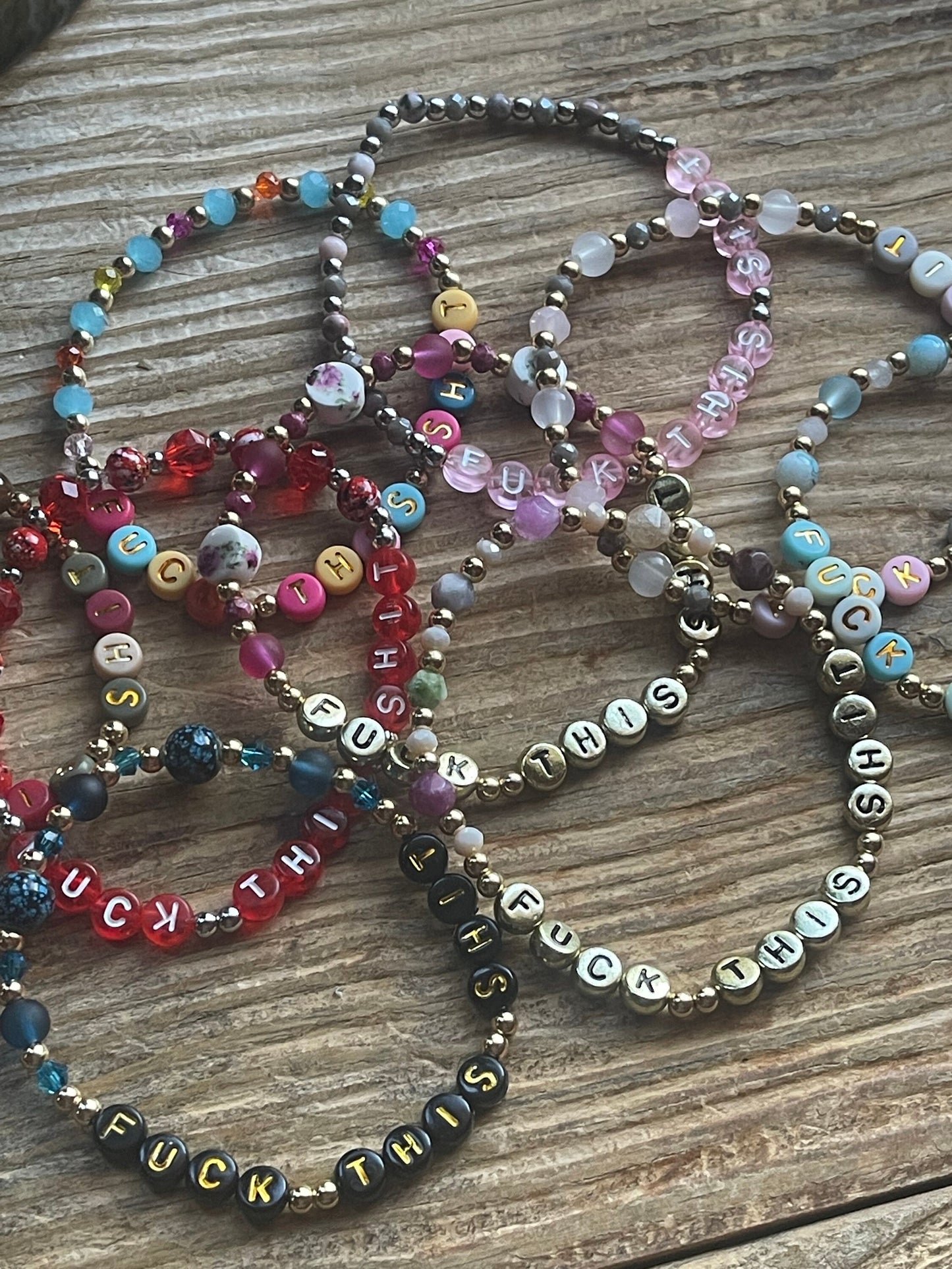 FUCK THIS SHIT Bracelets, Cursy Bracelets, Breakup Gifts, Gifts for Her, Gifts for Bestie, Gifts for Mom, Mother's Day Gift, Various Styles