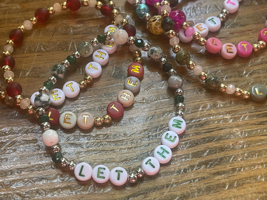 Let Them Beaded Bracelets, Handmade Affirmation Jewelry for Mindfulness, Wellness, and Personal Growth, Empowering Christmas Gifts