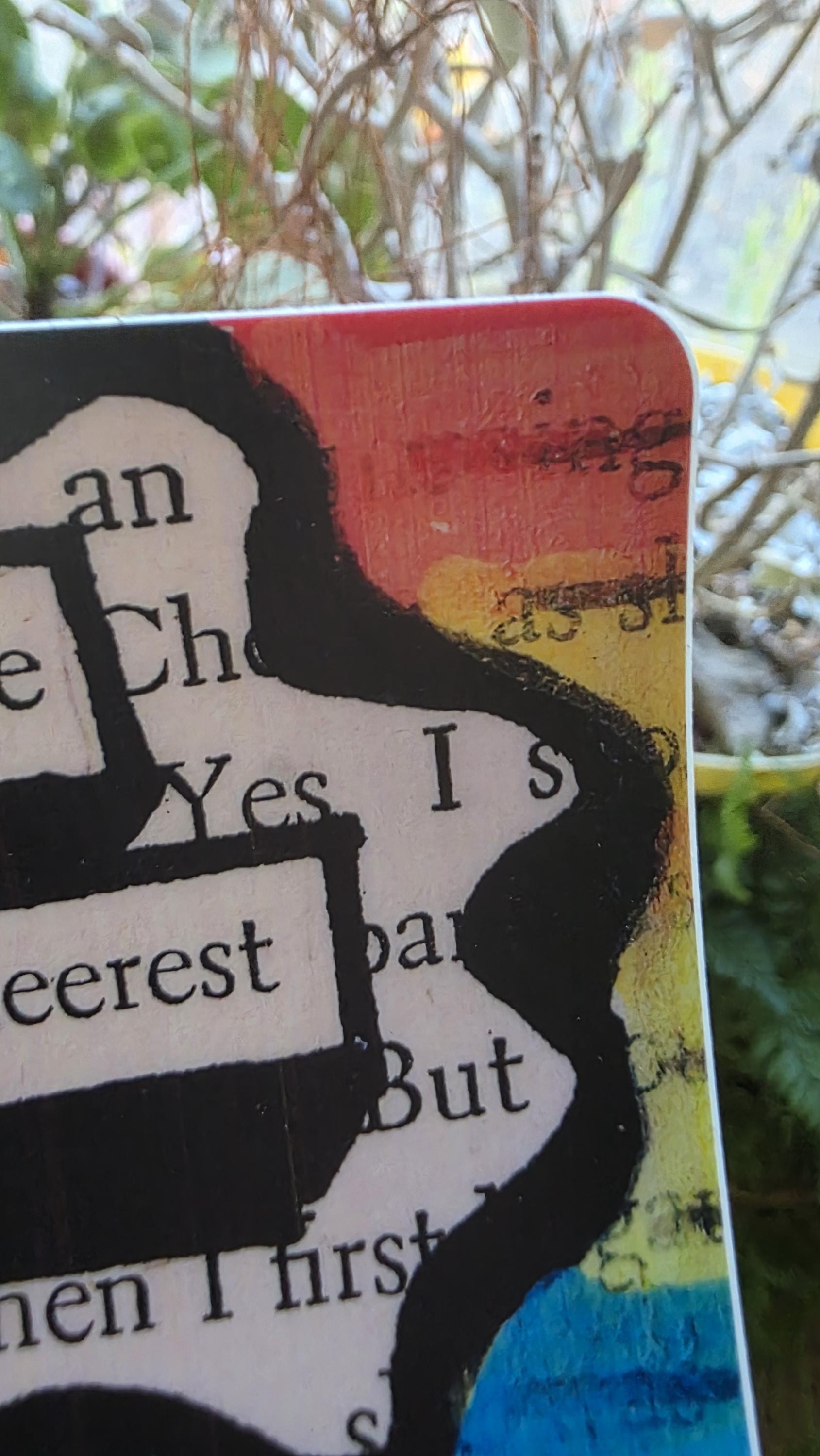Call Me The Queerest Rainbow Blackout Poetry Design, 3 Inch Waterproof Sticker for Journals and Bottles