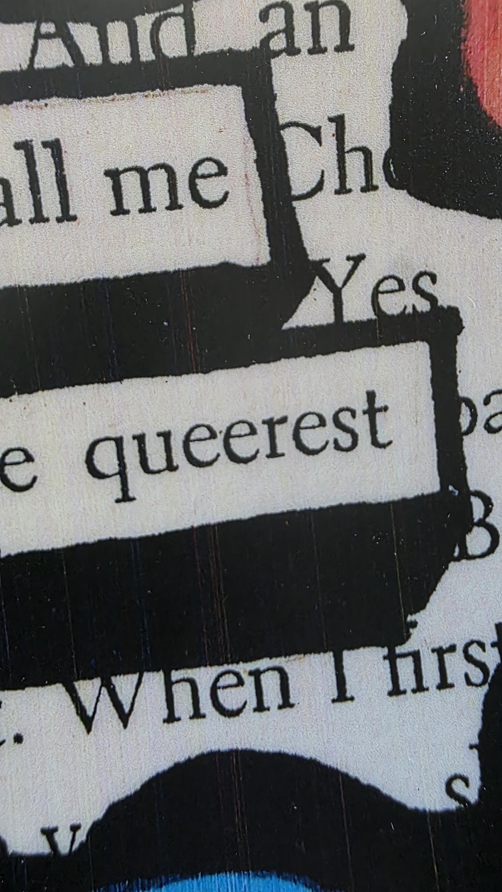Call Me The Queerest Rainbow Blackout Poetry Design, 3 Inch Waterproof Sticker for Journals and Bottles