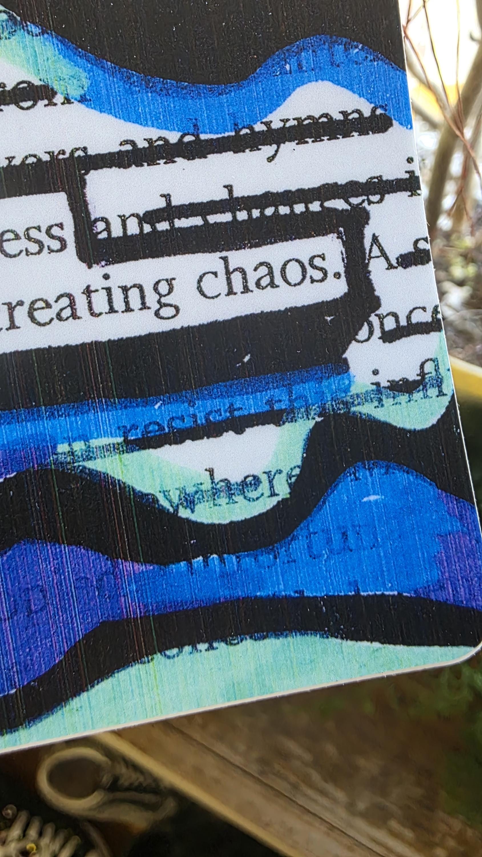 A Weakness for Creating Chaos, Mystical Blackout Poetry Vinyl Sticker