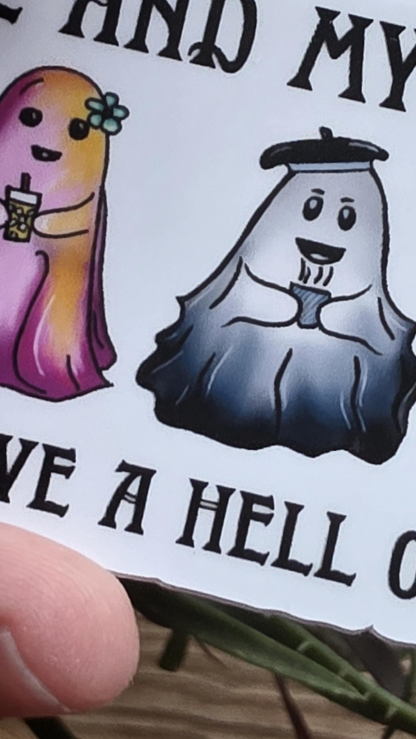 ME & MY GHOSTS Vinyl Sticker, Waterbottle Sticker, Laptop Decal, Ghost Sticker, Gift for Her, Gifts for Girlfriend, Halloween Sticker