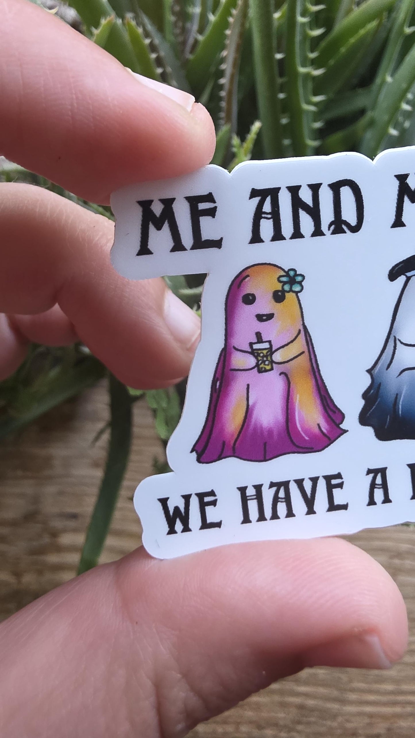 ME & MY GHOSTS Vinyl Sticker, Waterbottle Sticker, Laptop Decal, Ghost Sticker, Gift for Her, Gifts for Girlfriend, Halloween Sticker