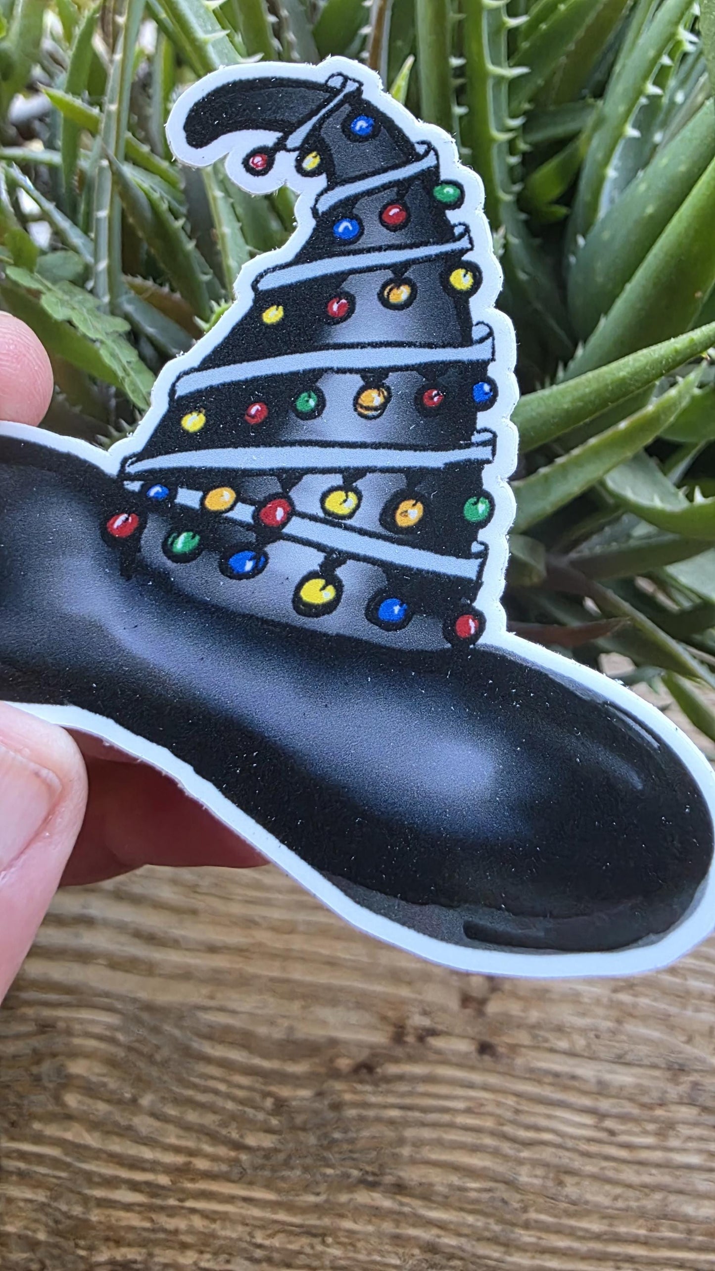 Festive Witch Hat Sticker – 3 Inch Matte Vinyl, Yuletide Holiday Magic, Halloween and Christmas Digital Artwork