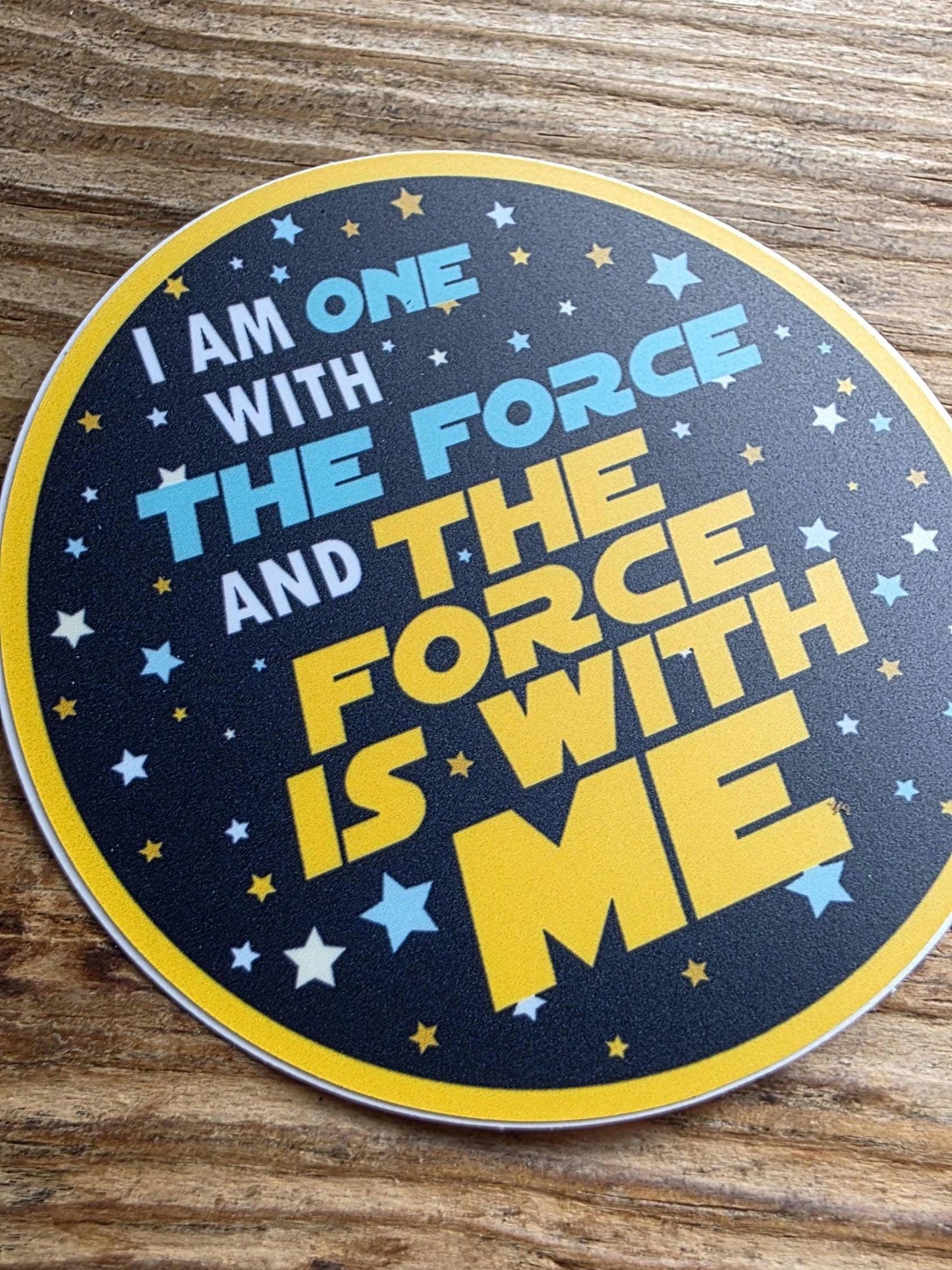 WITH THE FORCE Vinyl Sticker, Geeky Stickers, Laptop Sticker, Sci-Fi Sticker, Birthday Gifts, Stocking Stuffers, Space Themed Stickers