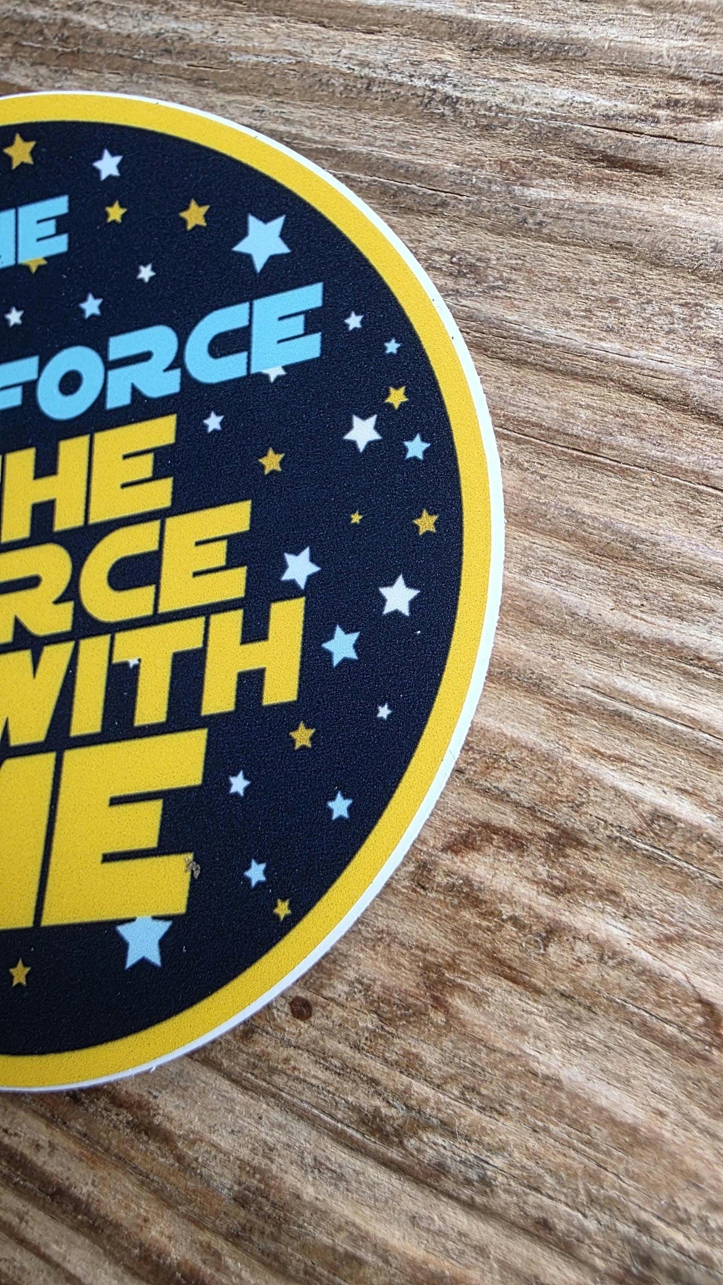 WITH THE FORCE Vinyl Sticker, Geeky Stickers, Laptop Sticker, Sci-Fi Sticker, Birthday Gifts, Stocking Stuffers, Space Themed Stickers