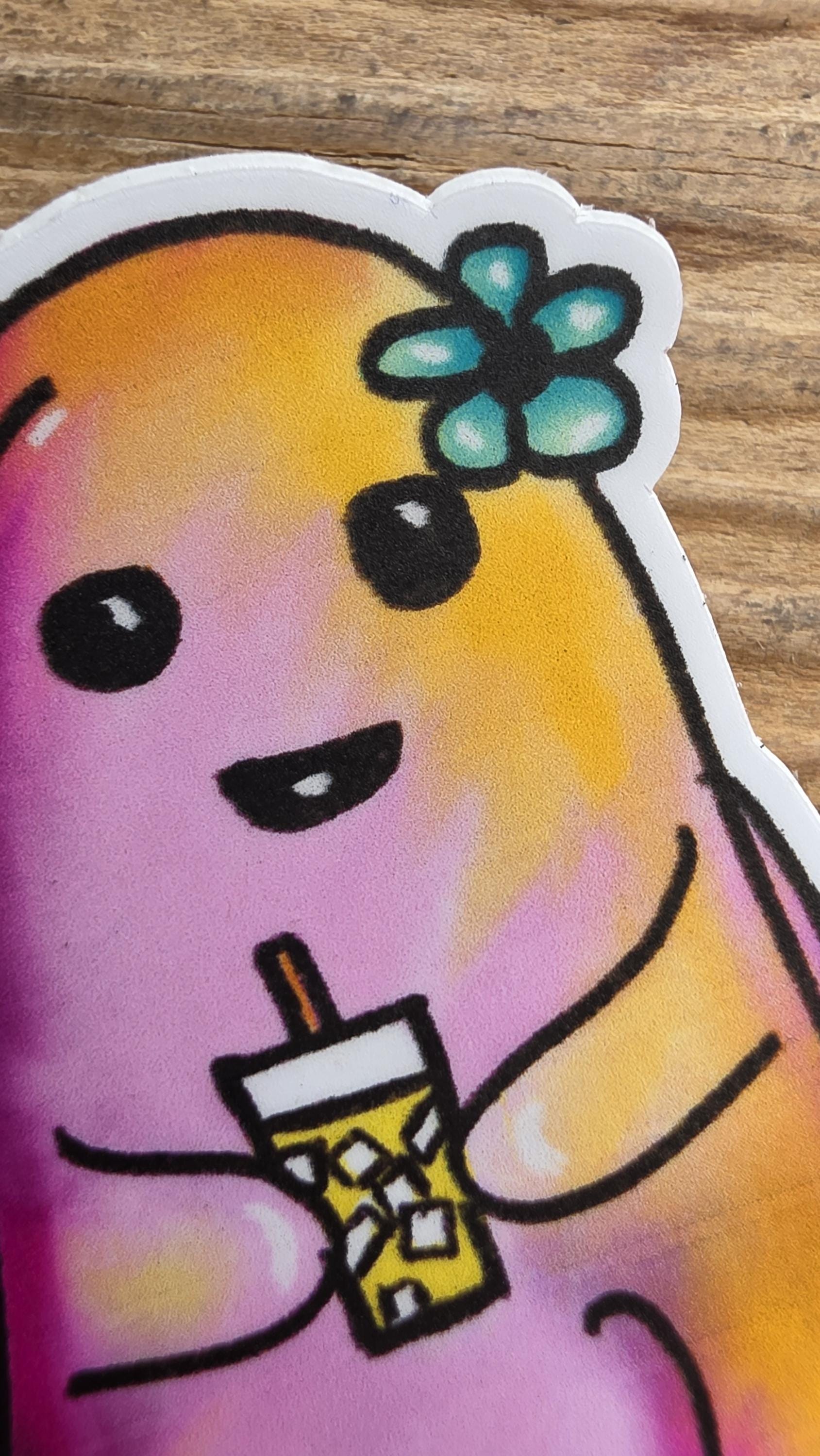 ROSIE THE GHOST Sticker | Colorful Ghost Sticker | Matte and Holographic Options | Waterproof Vinyl Stickers | Cute Halloween Sticker | 3in