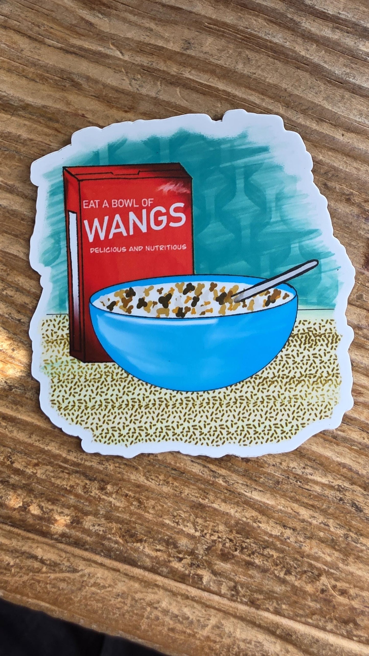 Eat a Bowl of Wangs Die-Cut Sticker, Funny Cereal Decal, Adult Humor, Sarcastic Gift, NSFW, 3 Inches