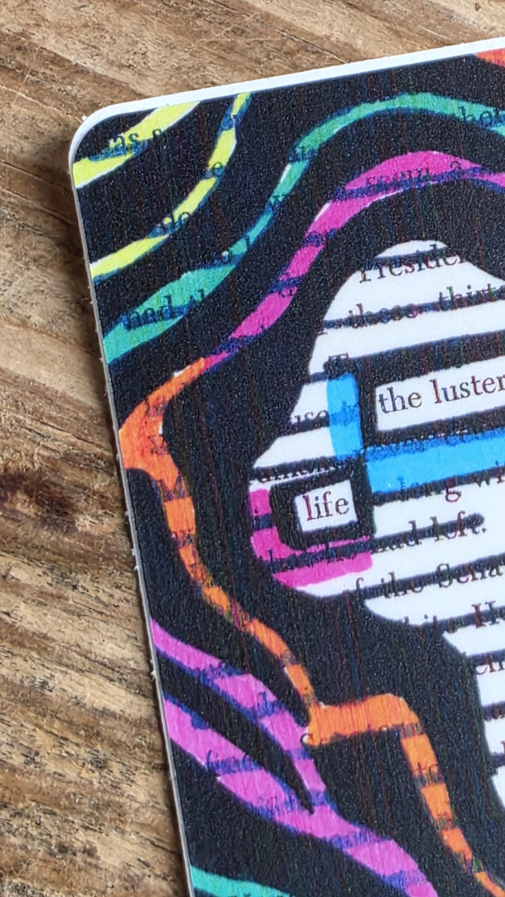The Luster of Life Blackout Poetry Sticker, 3" Tall Cheetah Print Decal, Affirmation Sticker, Book Lover Gift, Waterproof Vinyl