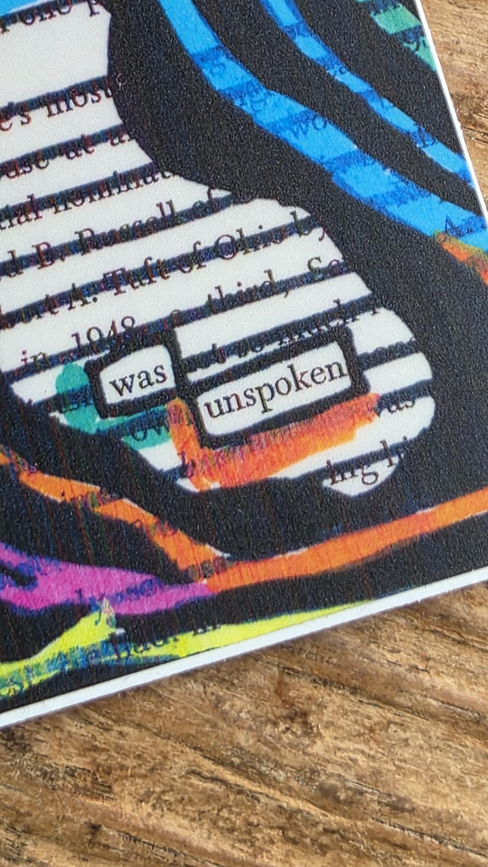 The Luster of Life Blackout Poetry Sticker, 3" Tall Cheetah Print Decal, Affirmation Sticker, Book Lover Gift, Waterproof Vinyl