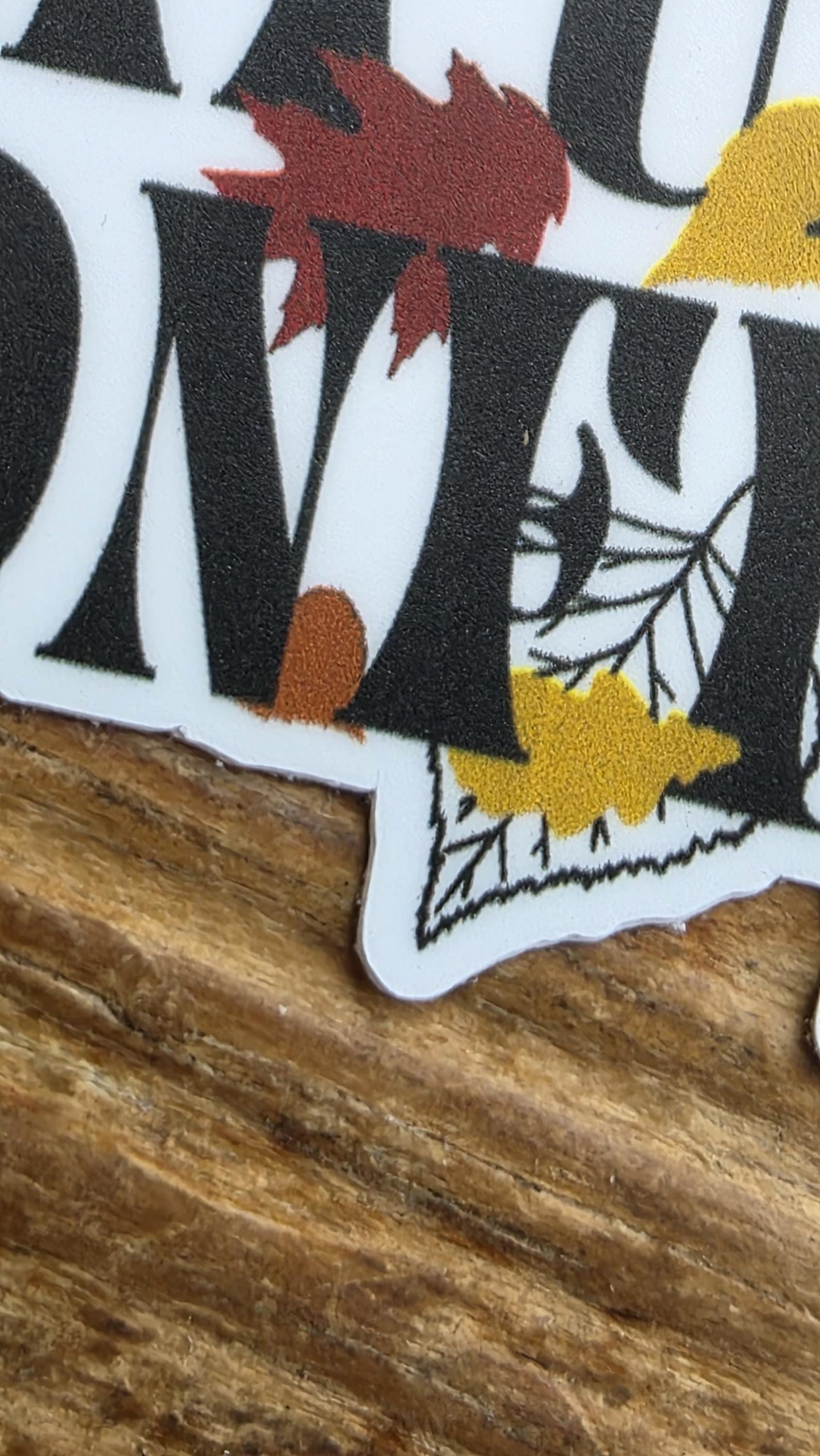 Nature’s Confetti Vinyl Sticker – 3 Inch Die Cut Waterproof Autumn Leaves Design for Laptops, Journals, and Water Bottles