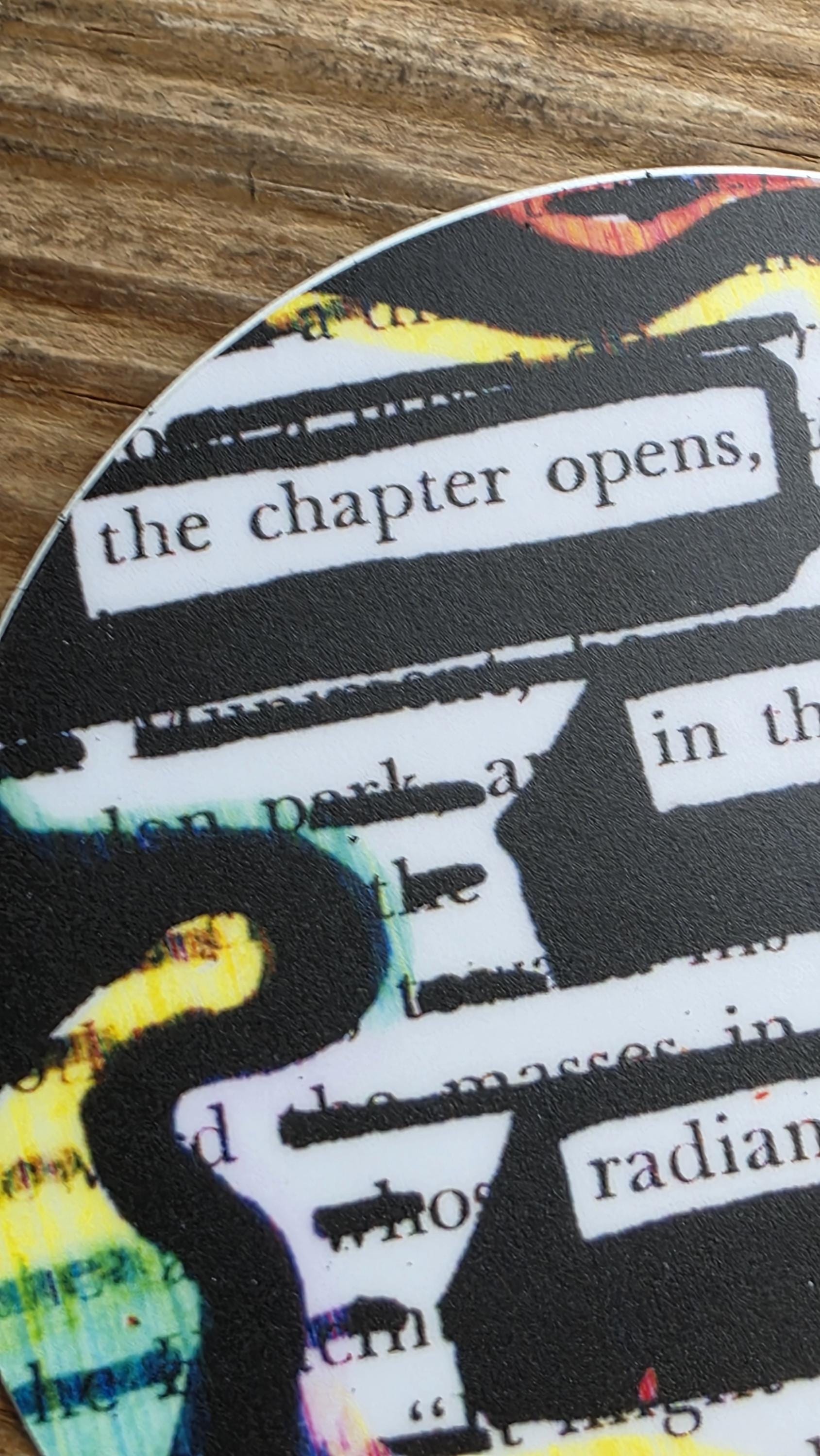 The Chapter in the Midst of Radiance Sticker for Writers, Blackout Poetry Decal, Abstract Art, Waterproof Vinyl, Bookish Gift