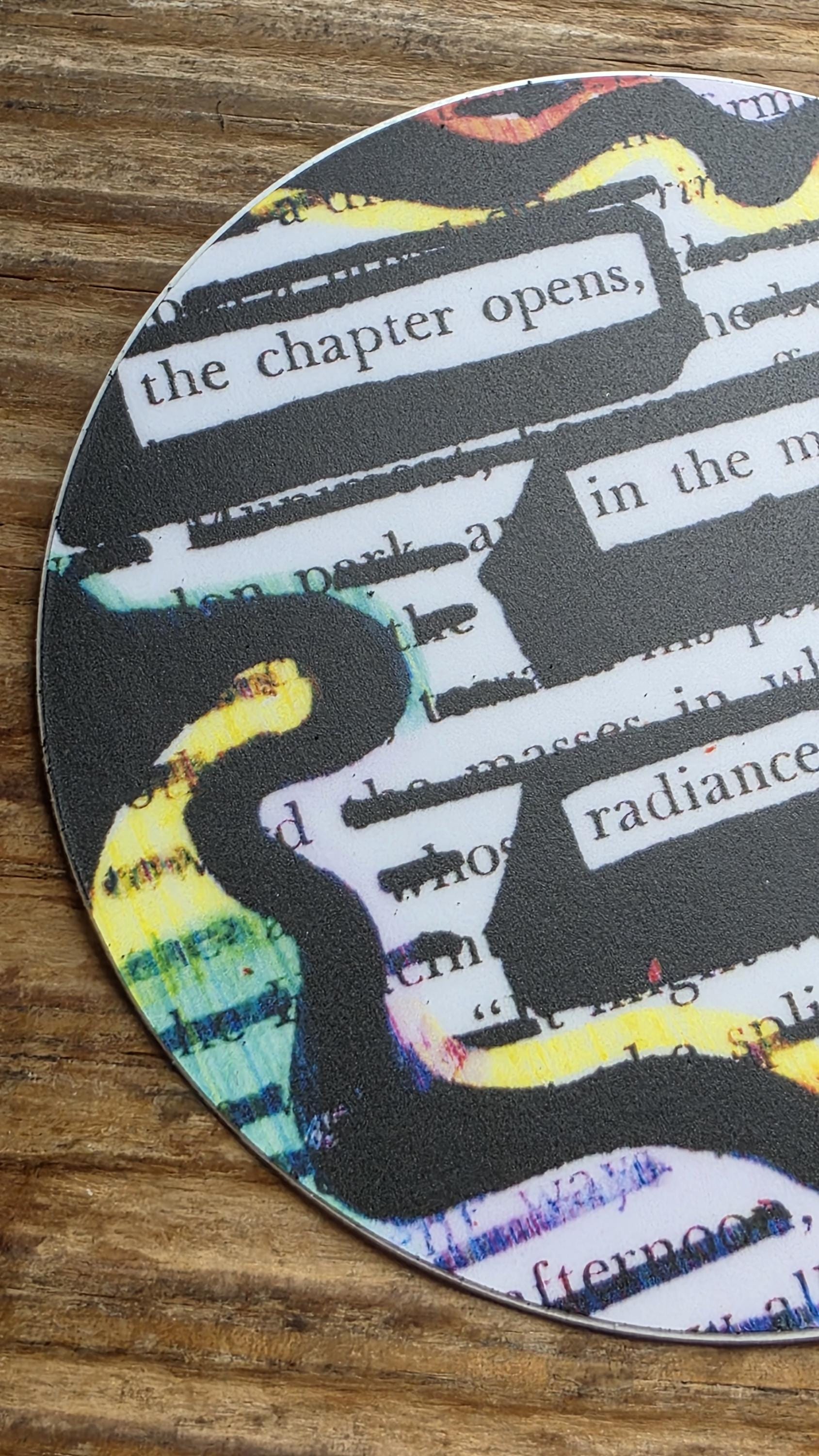 The Chapter in the Midst of Radiance Sticker for Writers, Blackout Poetry Decal, Abstract Art, Waterproof Vinyl, Bookish Gift