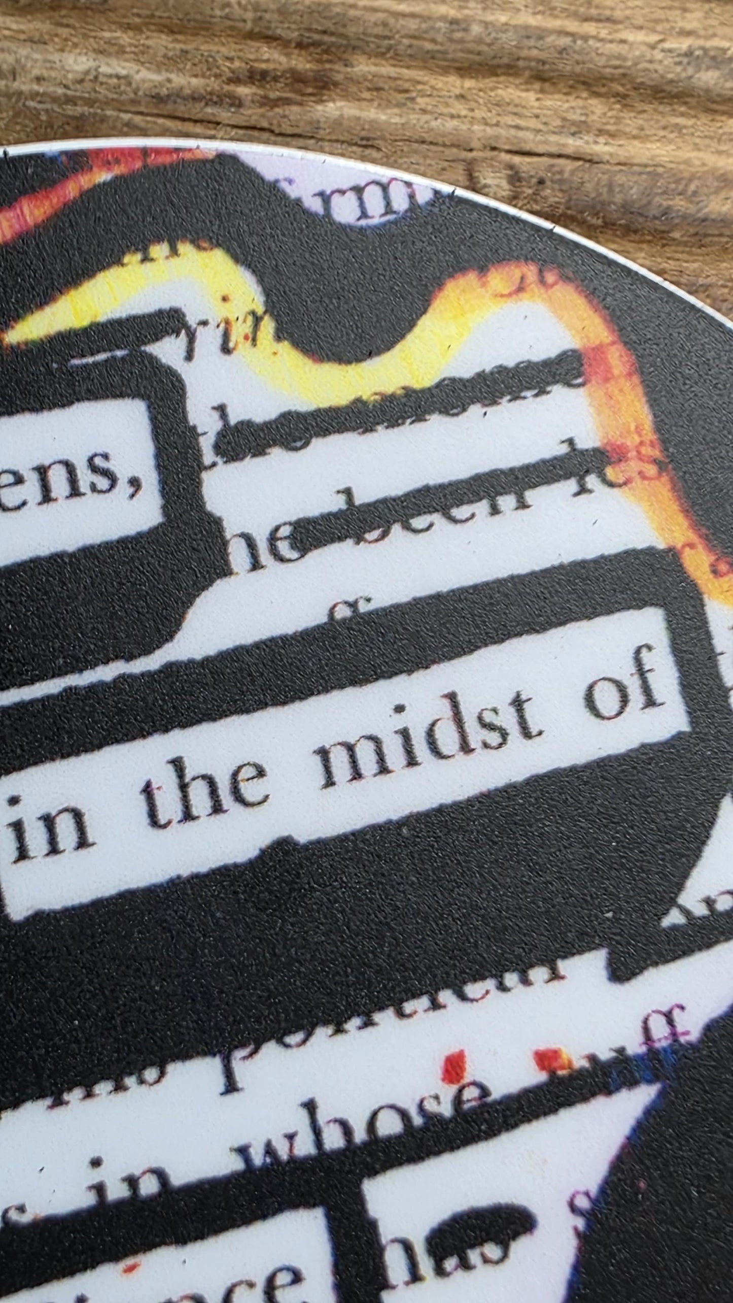The Chapter in the Midst of Radiance Sticker for Writers, Blackout Poetry Decal, Abstract Art, Waterproof Vinyl, Bookish Gift