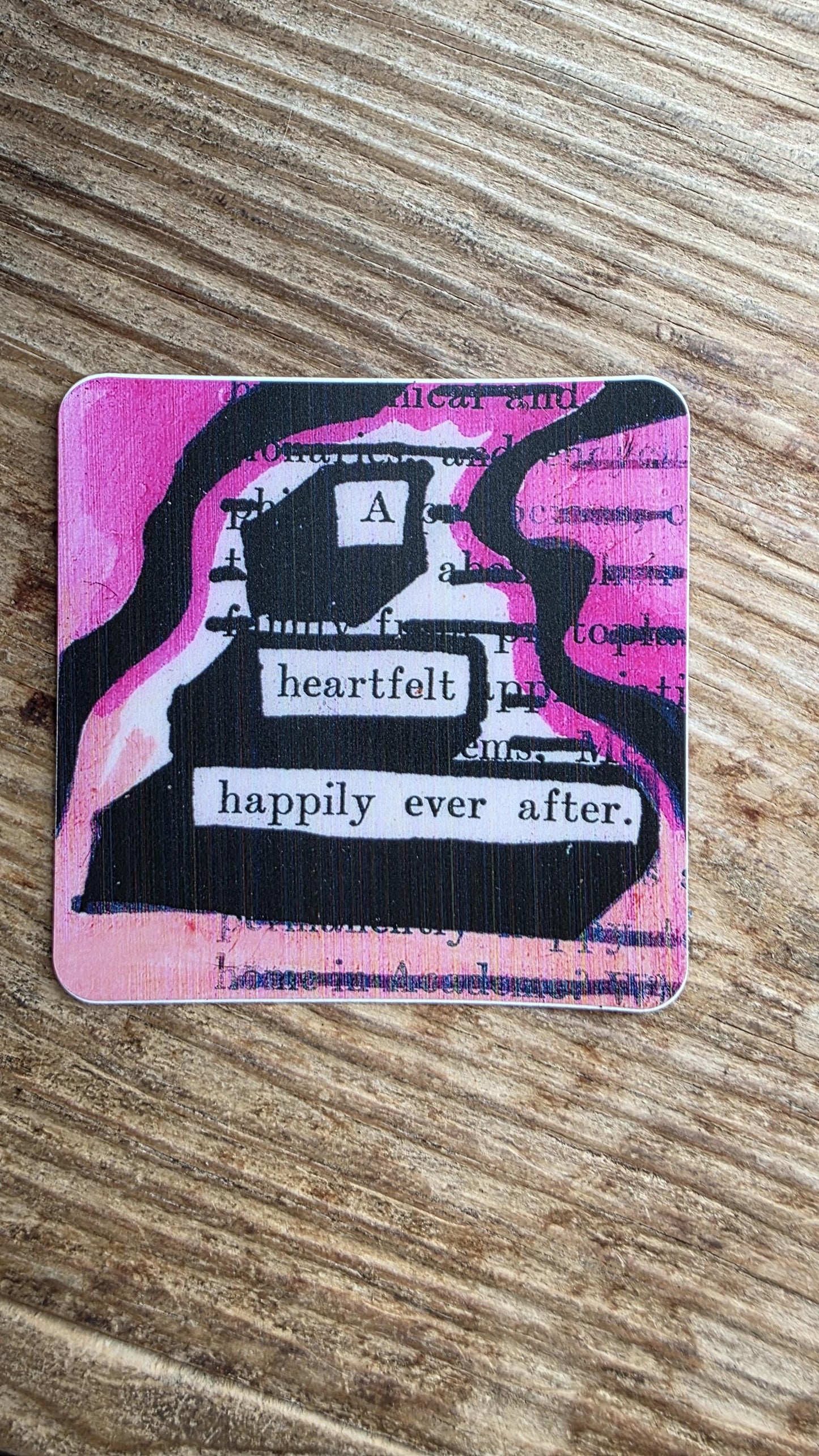 A Heartfelt Happily Ever After Vinyl Sticker - Romantic Book Art for Laptop, Water Bottle, & Car | Valentine's Day Gift | Wedding Stationary