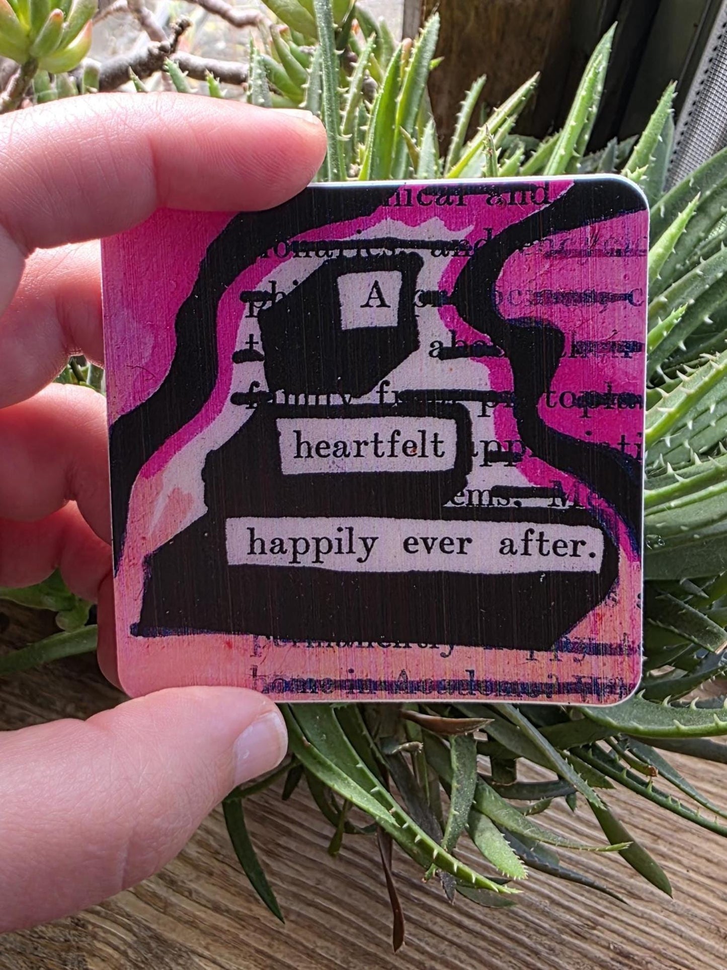 A Heartfelt Happily Ever After Vinyl Sticker - Romantic Book Art for Laptop, Water Bottle, & Car | Valentine's Day Gift | Wedding Stationary