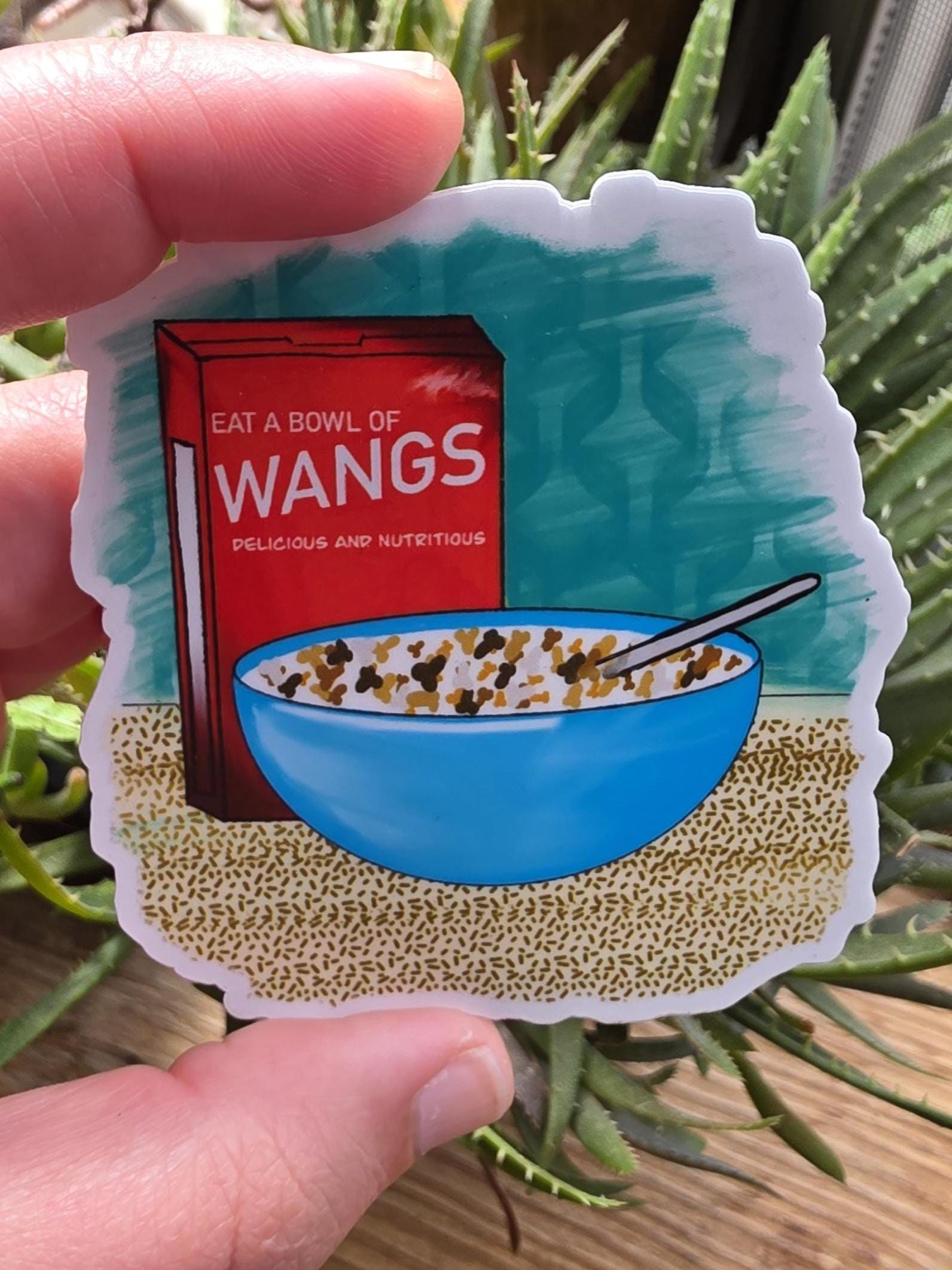 Eat a Bowl of Wangs Die-Cut Sticker, Funny Cereal Decal, Adult Humor, Sarcastic Gift, NSFW, 3 Inches