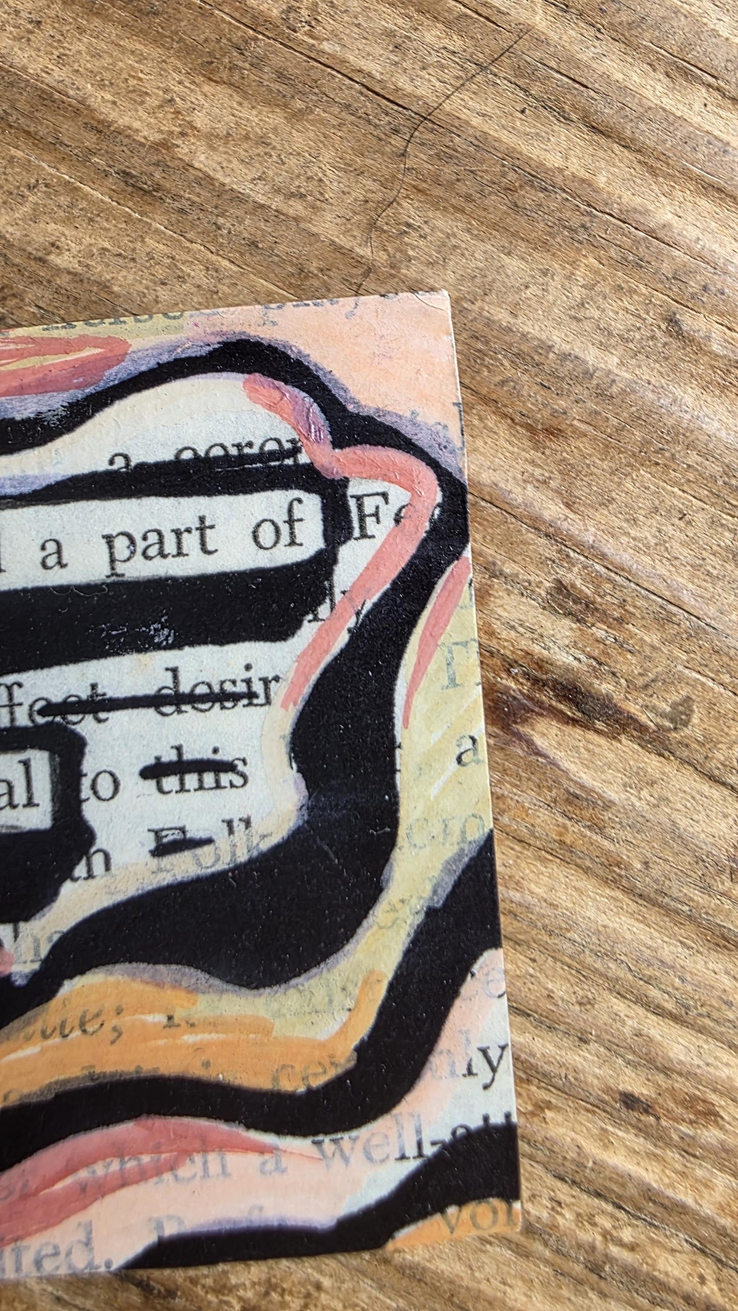 Formed a Part of the Ritual Magnet | Vintage Beige Literary Art, Blackout Poetry for Writers, Storytellers, and Librarians