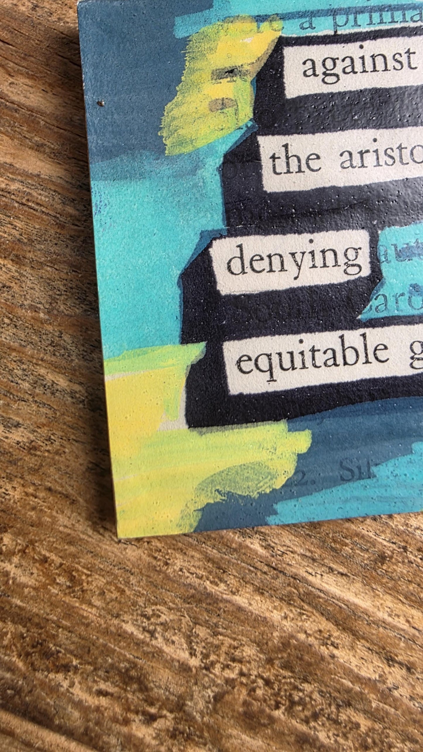 Against the Aristocracy Denying Equitable Control Magnet, One of a Kind Magnet Made from an Upcycled Book