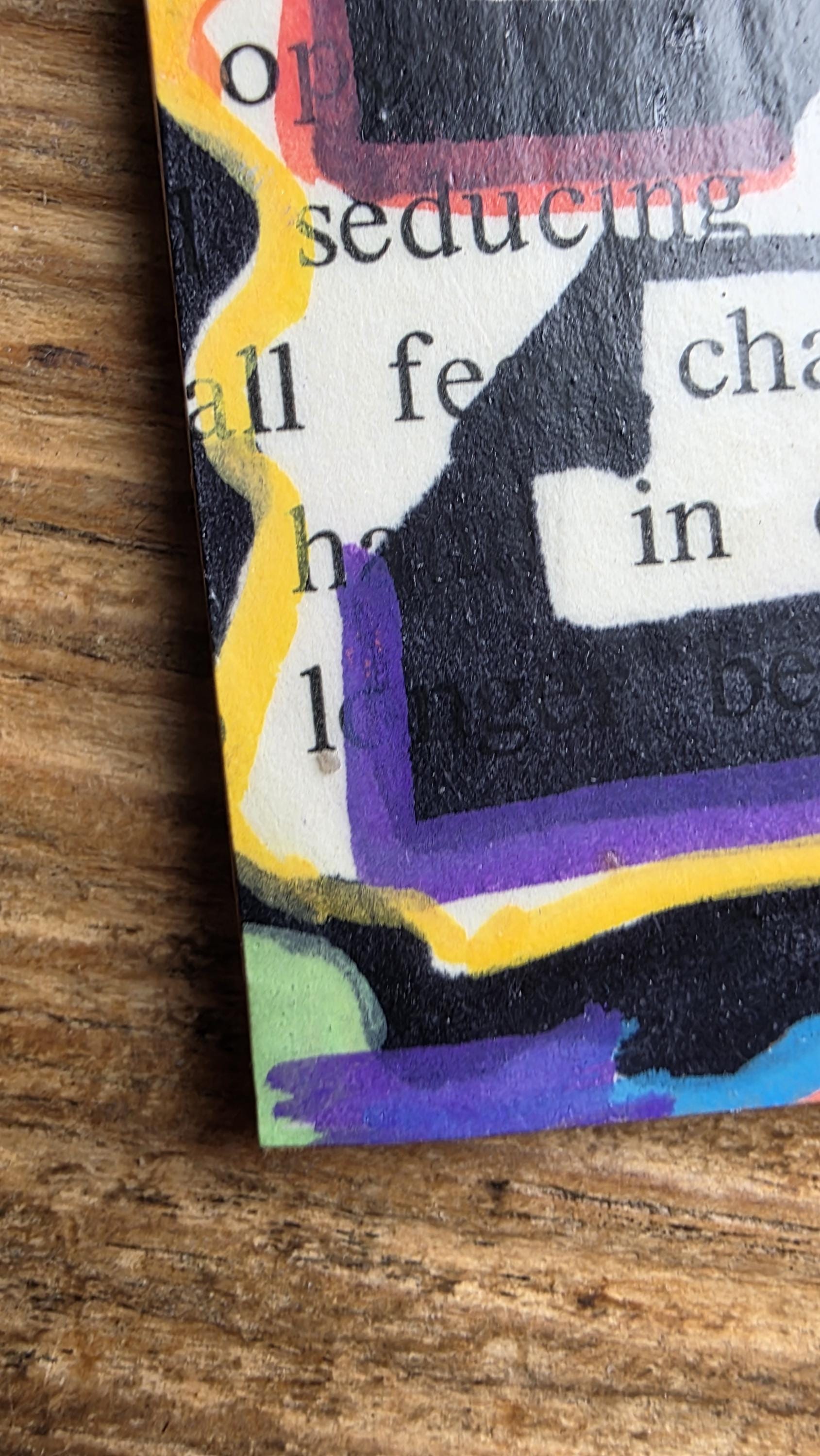 Know the Chaos of Our Lives Magnet | Abstract Rainbow Book Art, Blackout Poetry Magnet