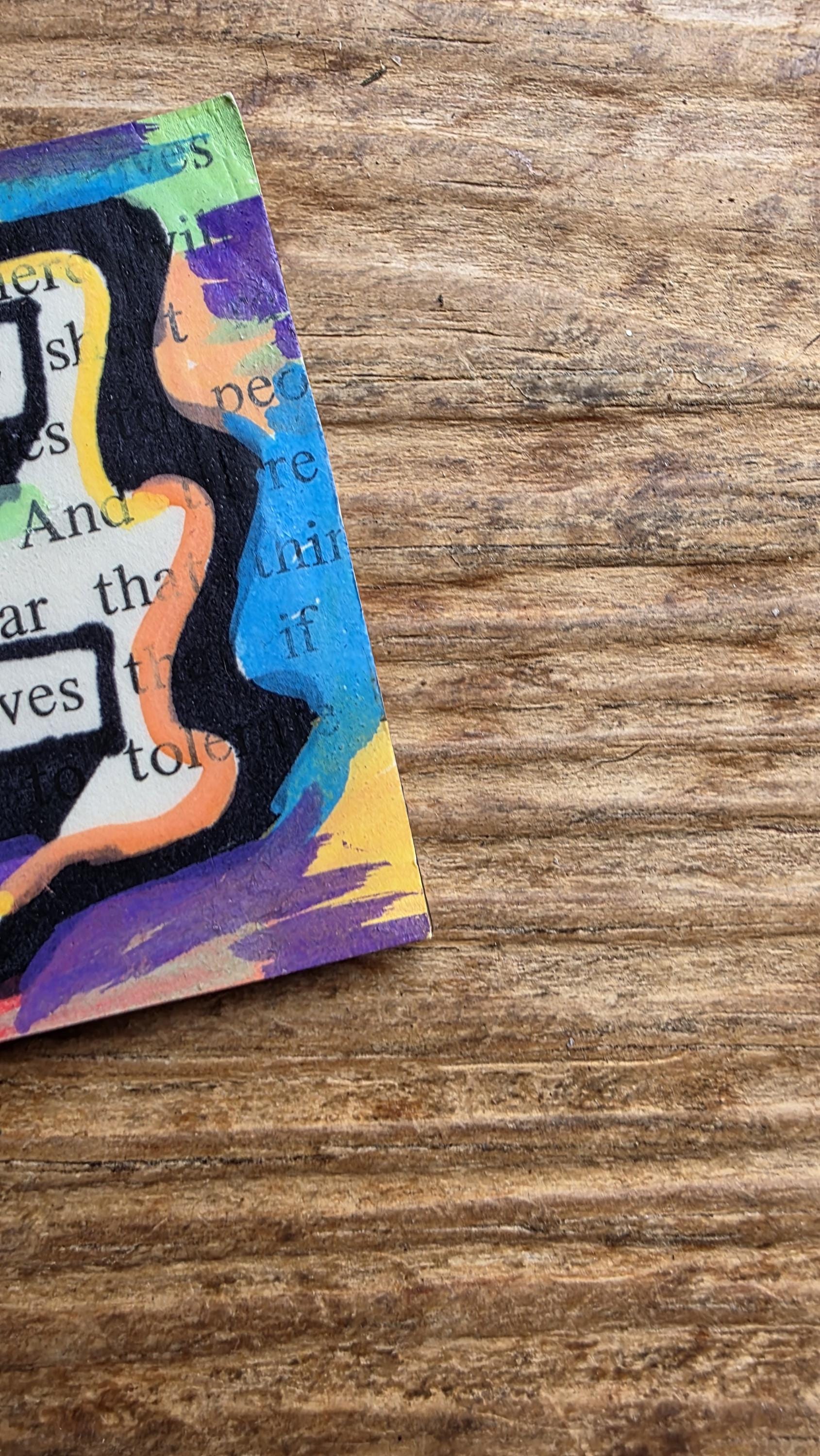 Know the Chaos of Our Lives Magnet | Abstract Rainbow Book Art, Blackout Poetry Magnet