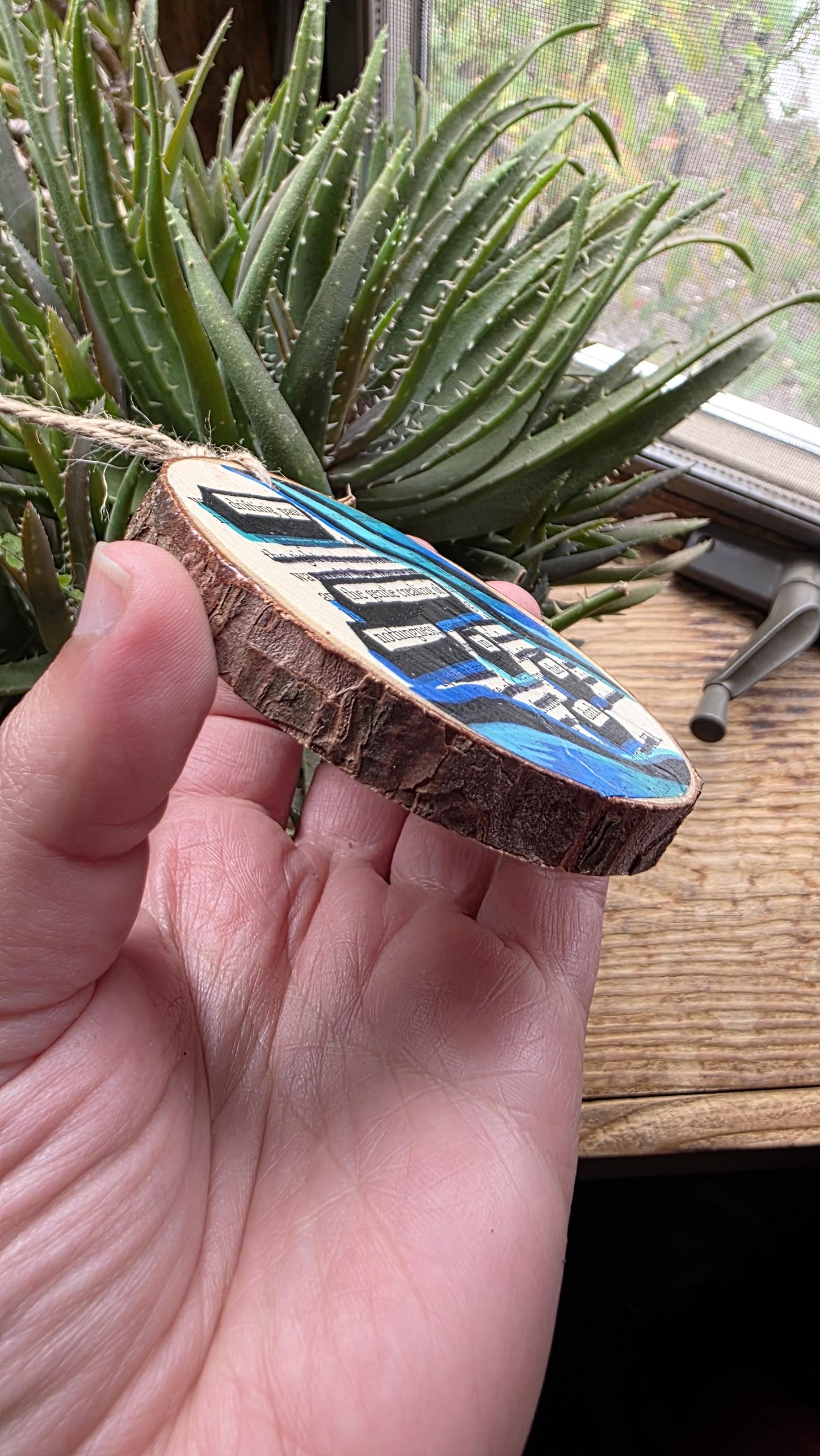 Blackout Poetry Ornament – “Drifting Past the Gentle Creaking Nothingness in the Dark” | Upcycled Book Art | Gothic Christmas Decor