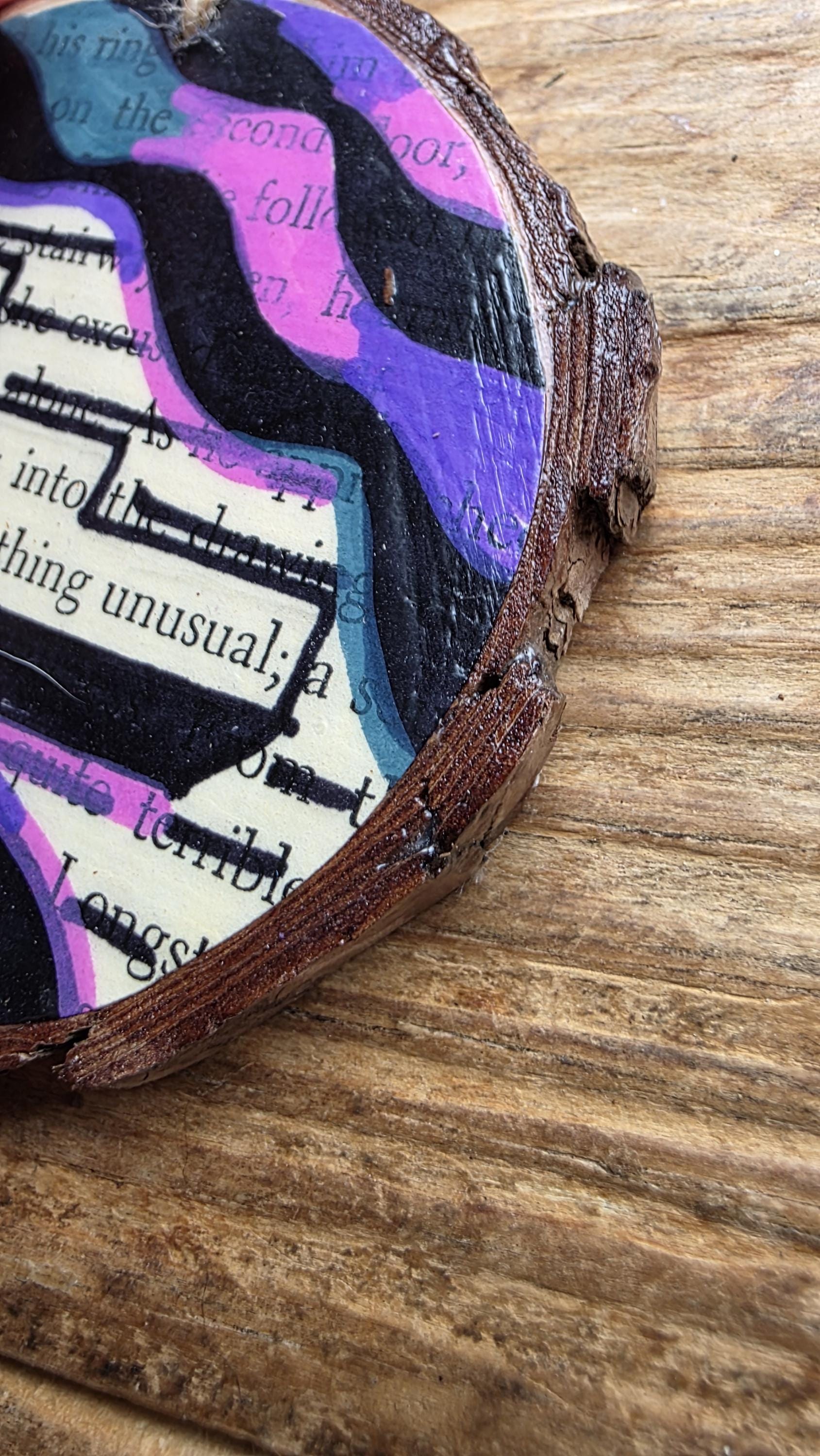 The Door Leading to Something Unusual | Literary Art Ornament | Paranormal Gift | Blackout Poetry Ornament | Book Page Décor