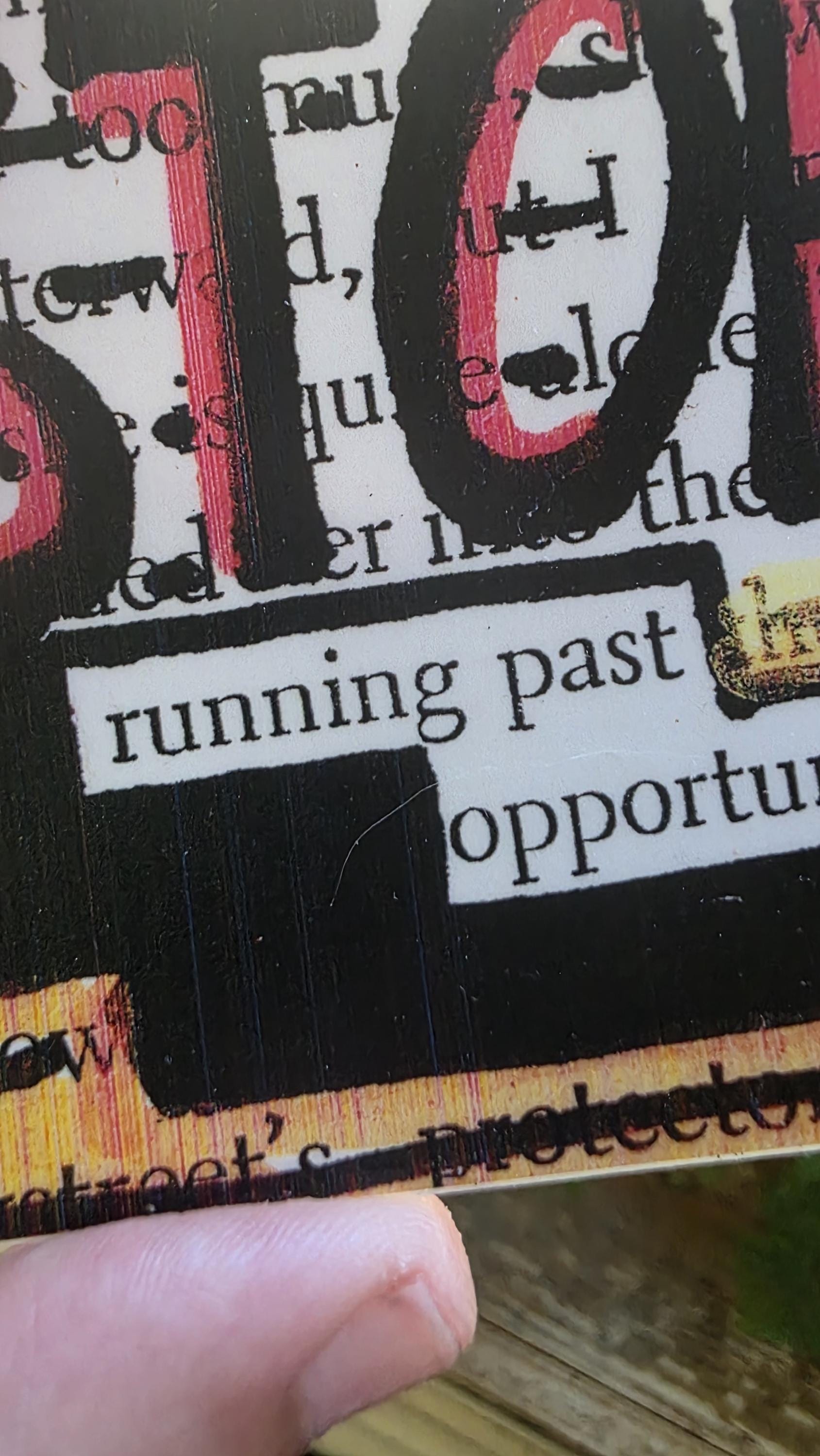 Stop Running Past Opportunity Vinyl Sticker, Motivational Sticker for Laptops and Water Bottles