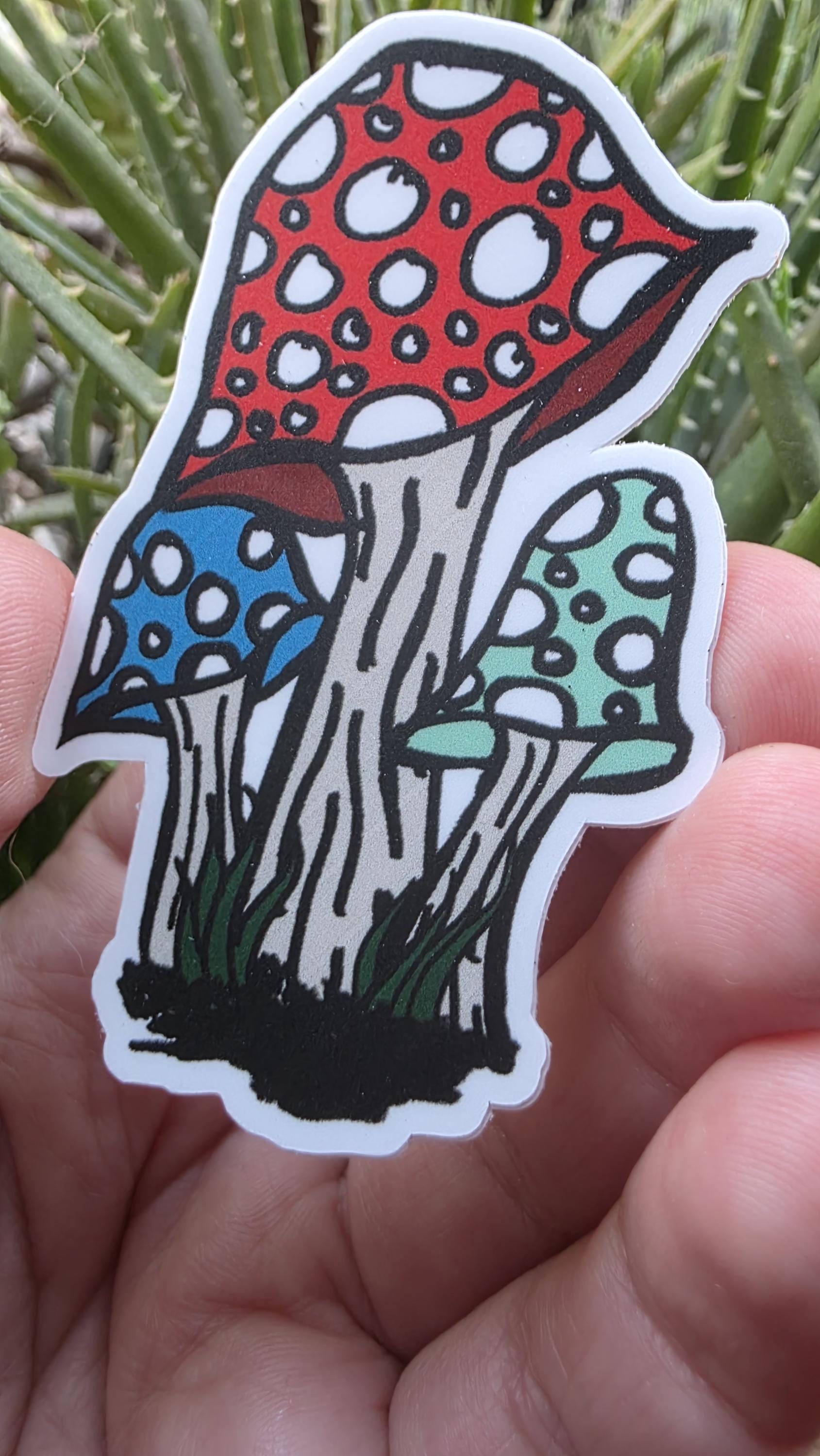 MAGICAL MUSHROOMS Stickers | Matte and Holographic Stickers | Waterproof Stickers | Cottagecore Sticker | Shroom Art | 3in Tall