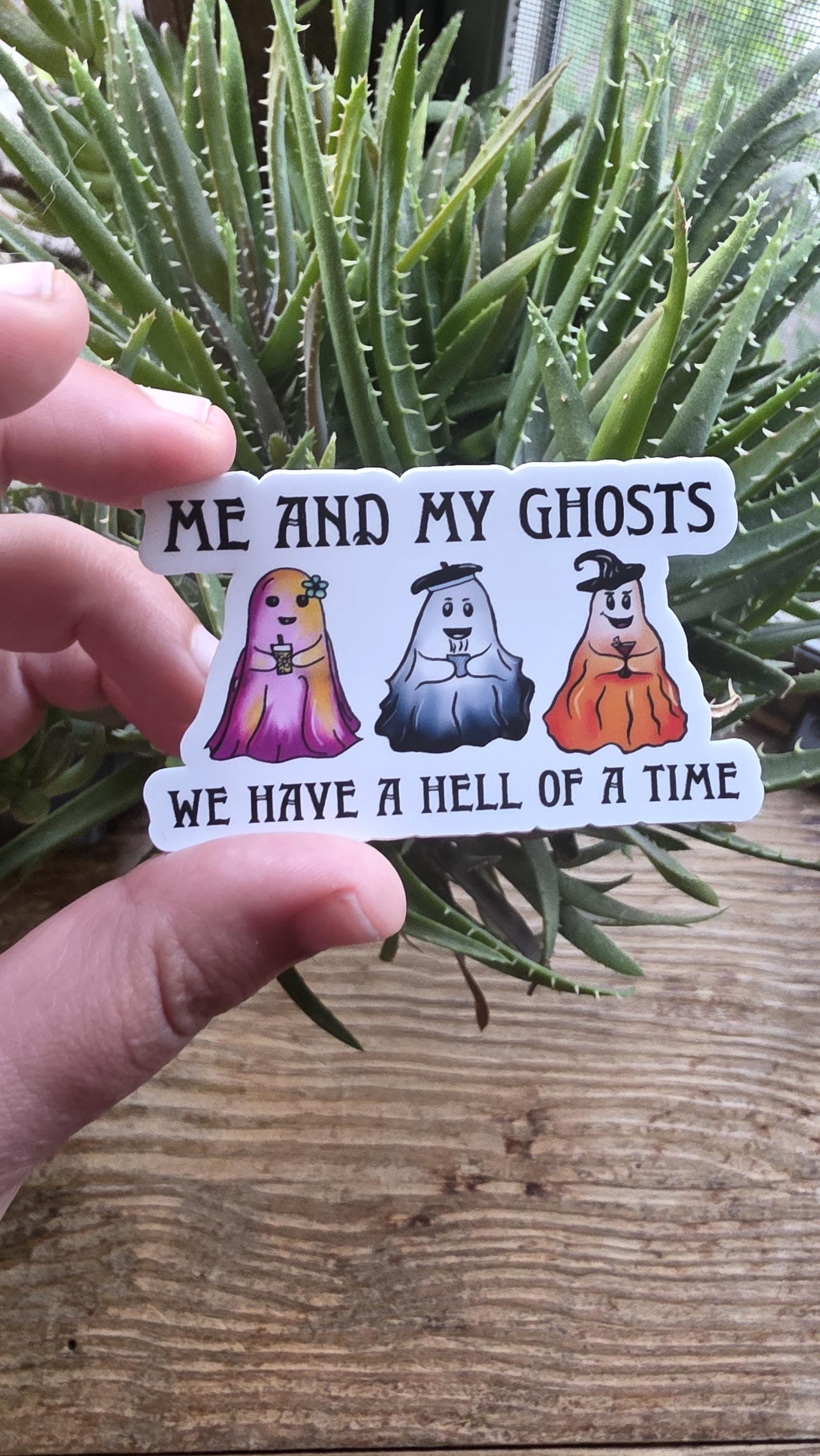 ME & MY GHOSTS Vinyl Sticker, Waterbottle Sticker, Laptop Decal, Ghost Sticker, Gift for Her, Gifts for Girlfriend, Halloween Sticker