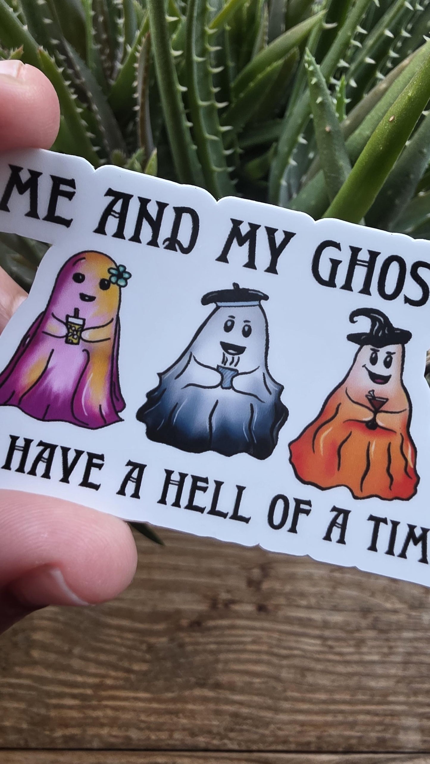 ME & MY GHOSTS Vinyl Sticker, Waterbottle Sticker, Laptop Decal, Ghost Sticker, Gift for Her, Gifts for Girlfriend, Halloween Sticker