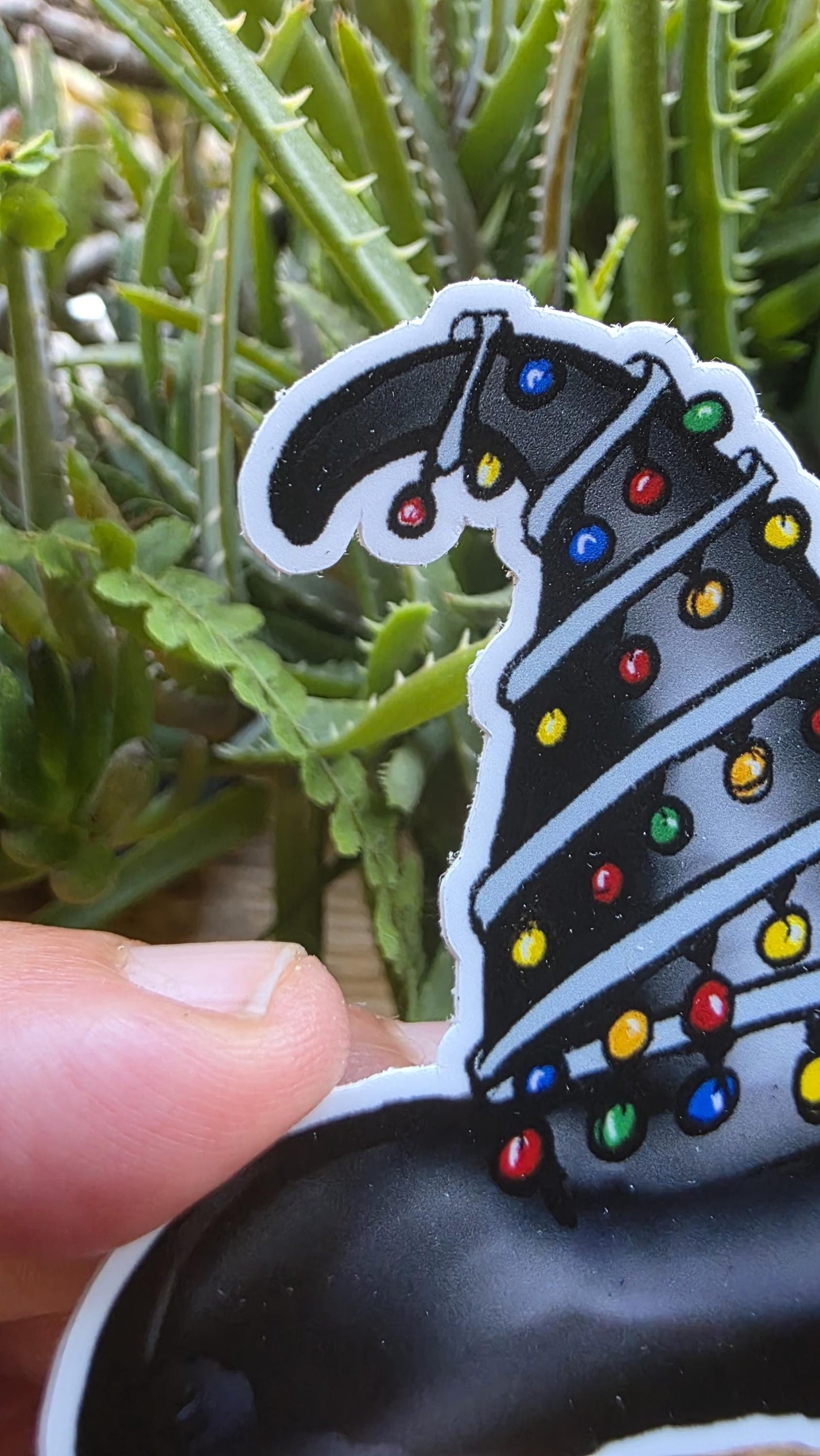 Festive Witch Hat Sticker – 3 Inch Matte Vinyl, Yuletide Holiday Magic, Halloween and Christmas Digital Artwork