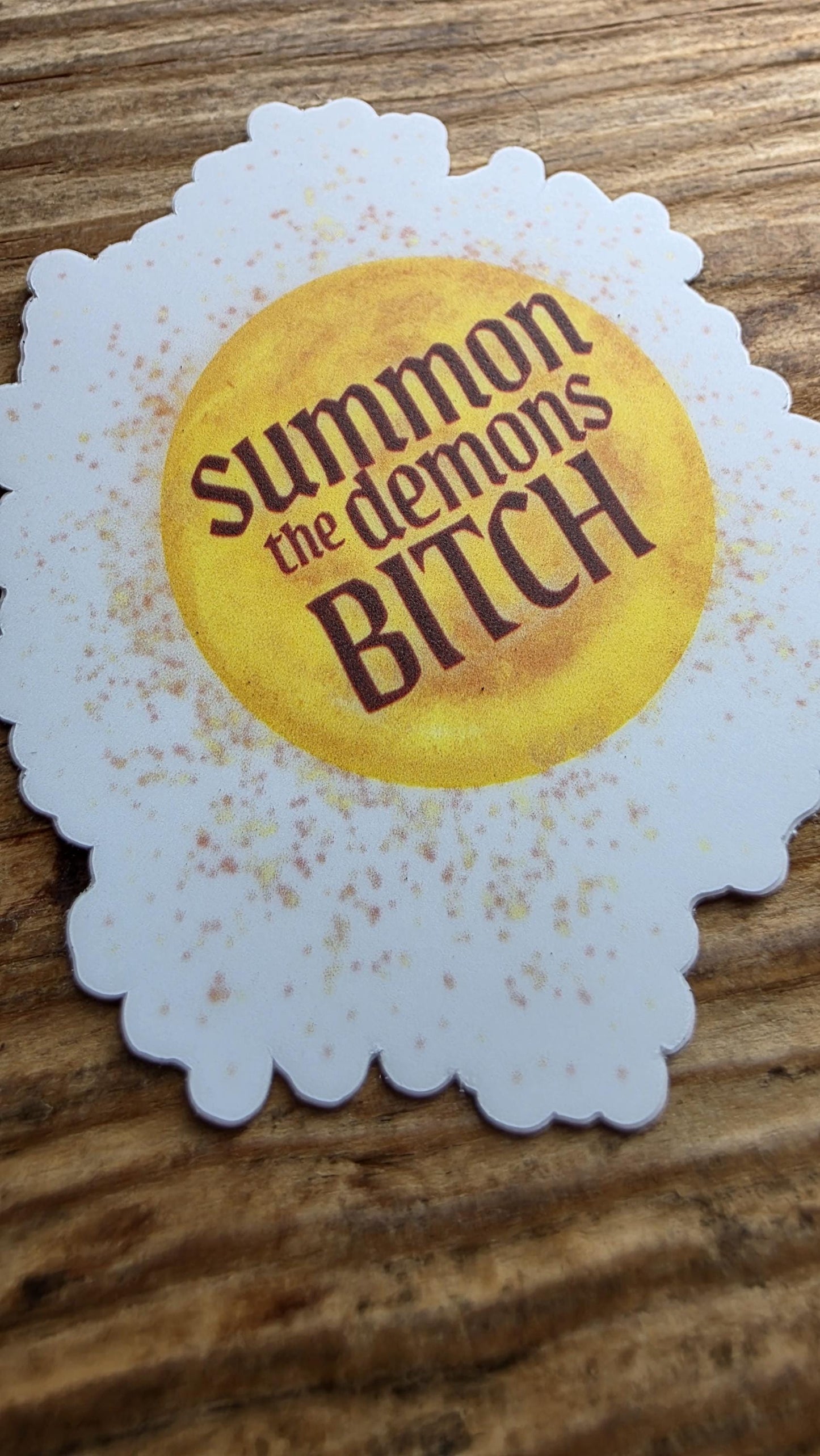 SUMMON THE DEMONS sticker, holographic and matte options, 3 inch vinyl sticker, hand drawn sticker, gifts for witches, gifts for her,