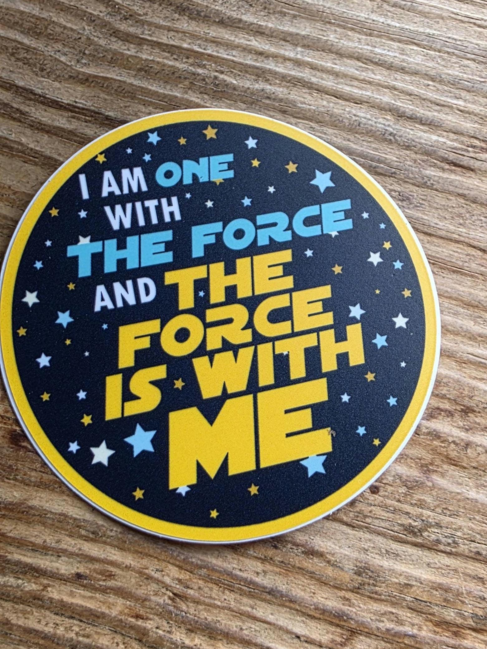 WITH THE FORCE Vinyl Sticker, Geeky Stickers, Laptop Sticker, Sci-Fi Sticker, Birthday Gifts, Stocking Stuffers, Space Themed Stickers
