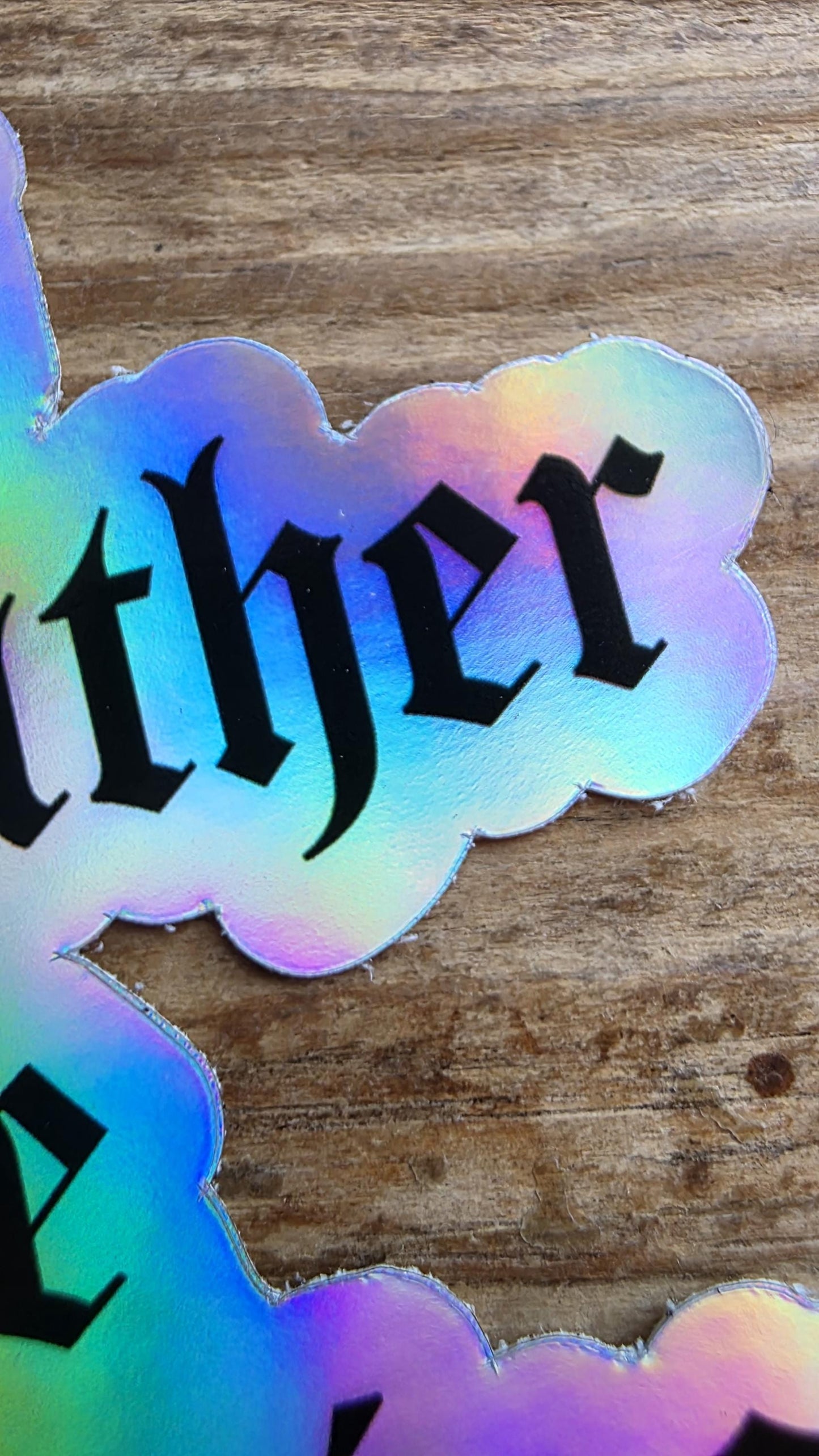 I'd Rather Be Flying Holographic Sticker | Gothic Style Sticker | Waterproof Sticker | Humorous Witch Saying Sticker | 2.6X Inches