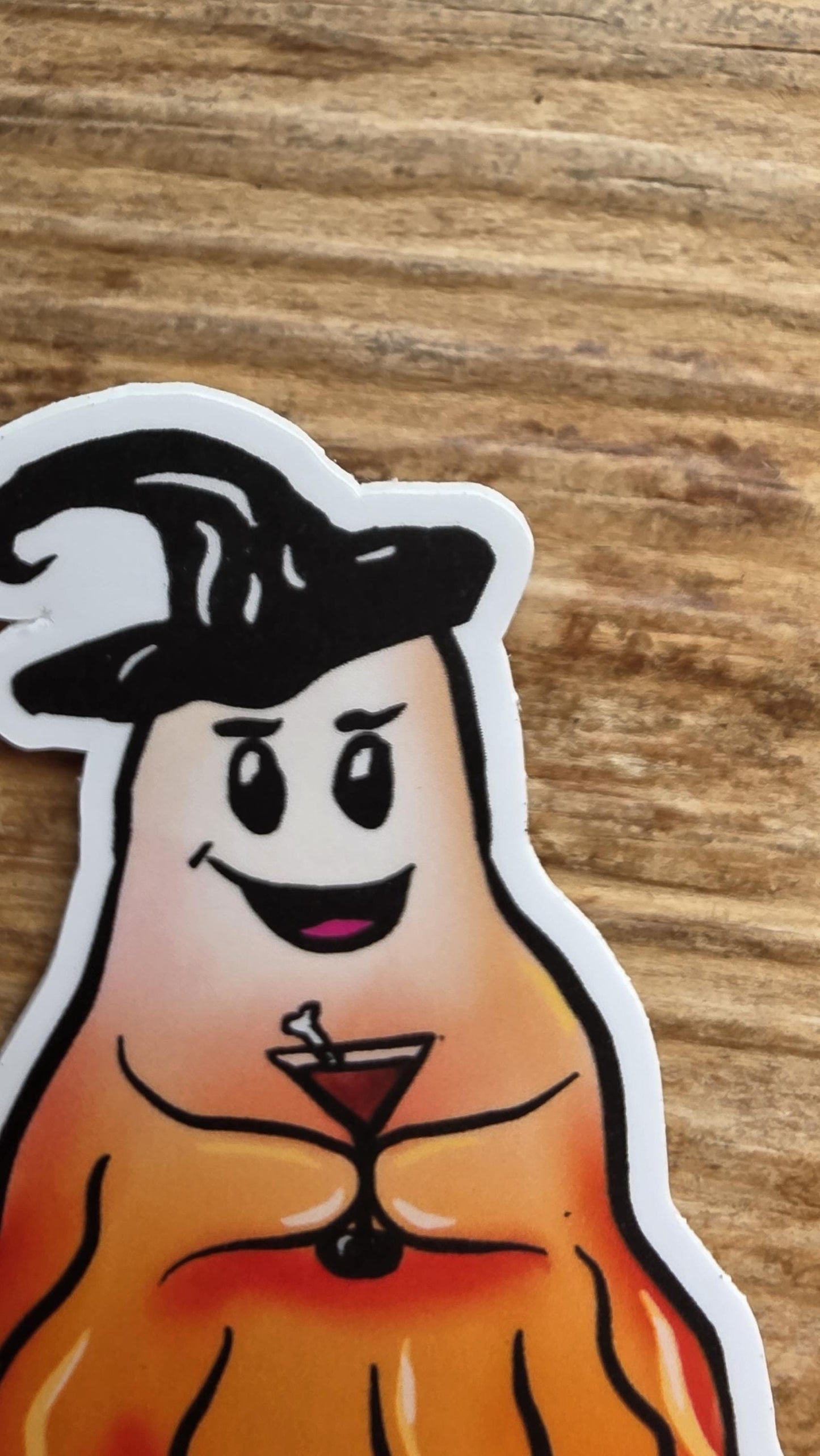 MARTINE THE GHOST Sticker, Martini-Drinking Ghost, Halloween Stickers, Gifts for Stationary Lovers, Gifts for Him, Halloween Stickers